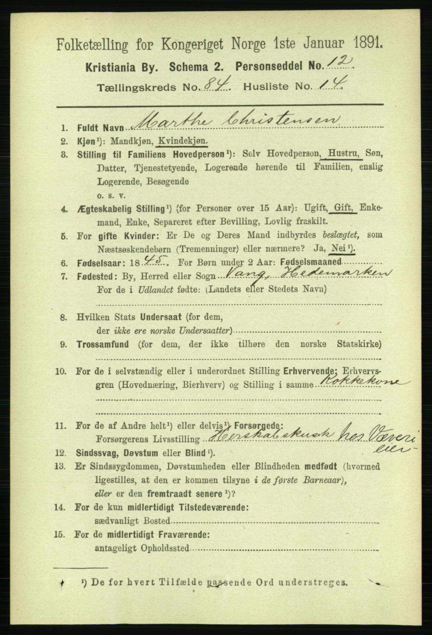 RA, 1891 census for 0301 Kristiania, 1891, p. 42796