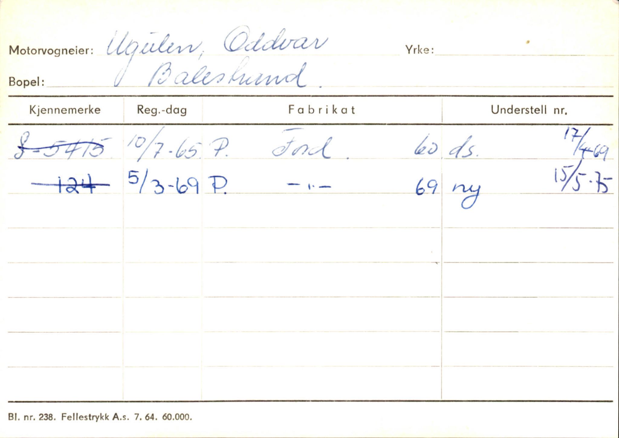 Statens vegvesen, Sogn og Fjordane vegkontor, SAB/A-5301/4/F/L0132: Eigarregister Askvoll A-Å. Balestrand A-Å, 1945-1975, p. 2487