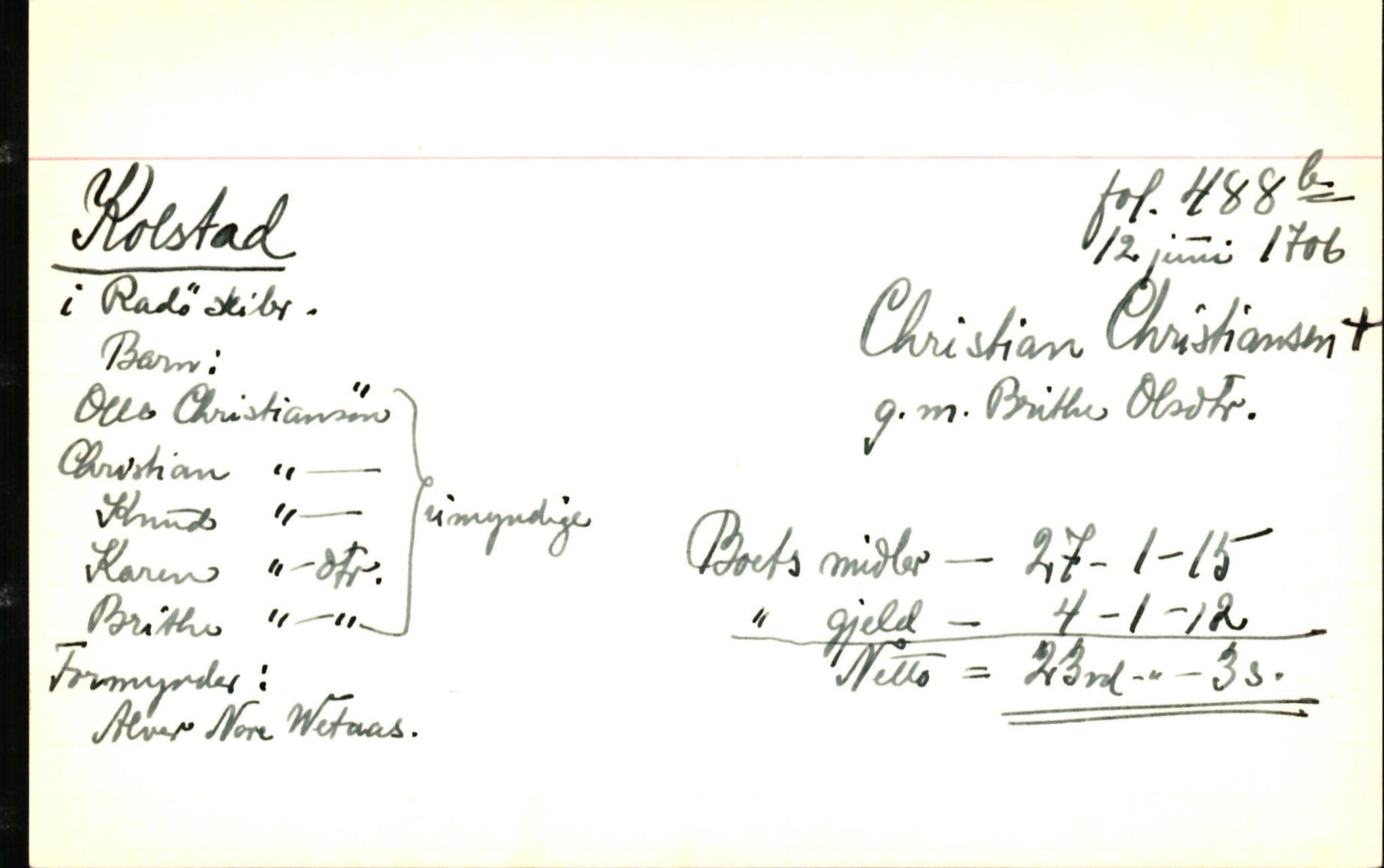 Skiftekort ved Statsarkivet i Bergen, SAB/SKIFTEKORT/001/L0001: Skifteprotokoll nr. 1-2 - test test, 1702-1716, p. 530