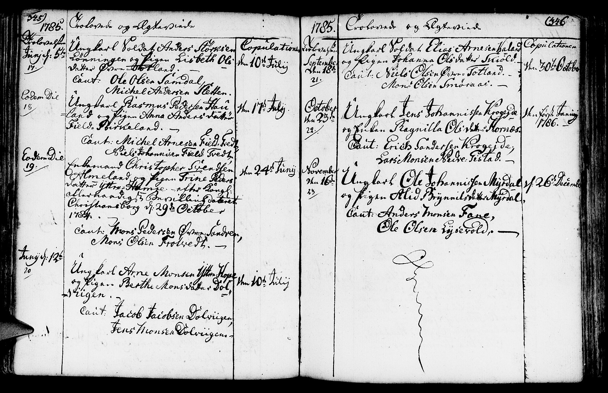 Fana Sokneprestembete, AV/SAB-A-75101/H/Haa/Haaa/L0005: Parish register (official) no. A 5, 1773-1799, p. 345-346