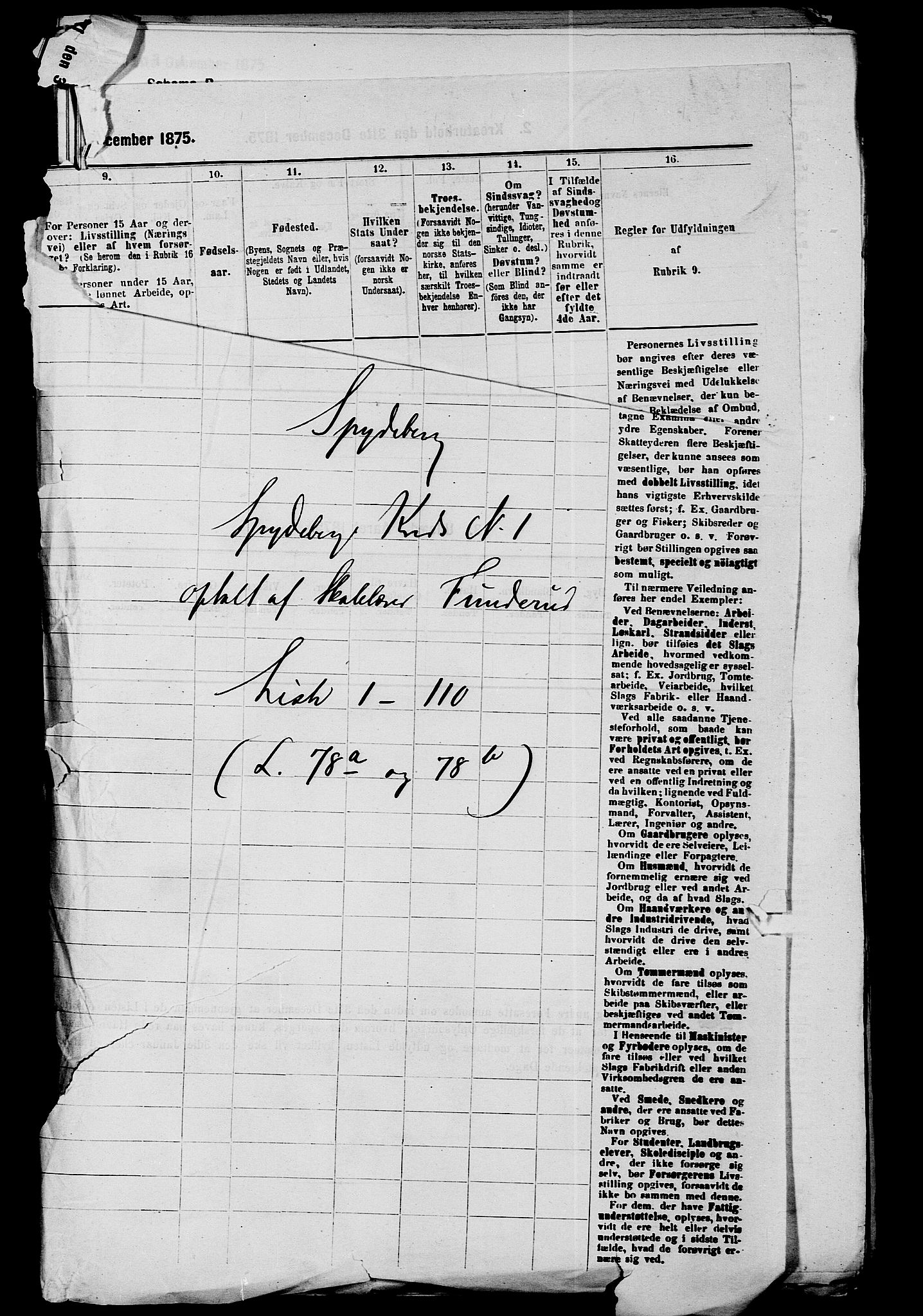 RA, 1875 census for 0123P Spydeberg, 1875, p. 26
