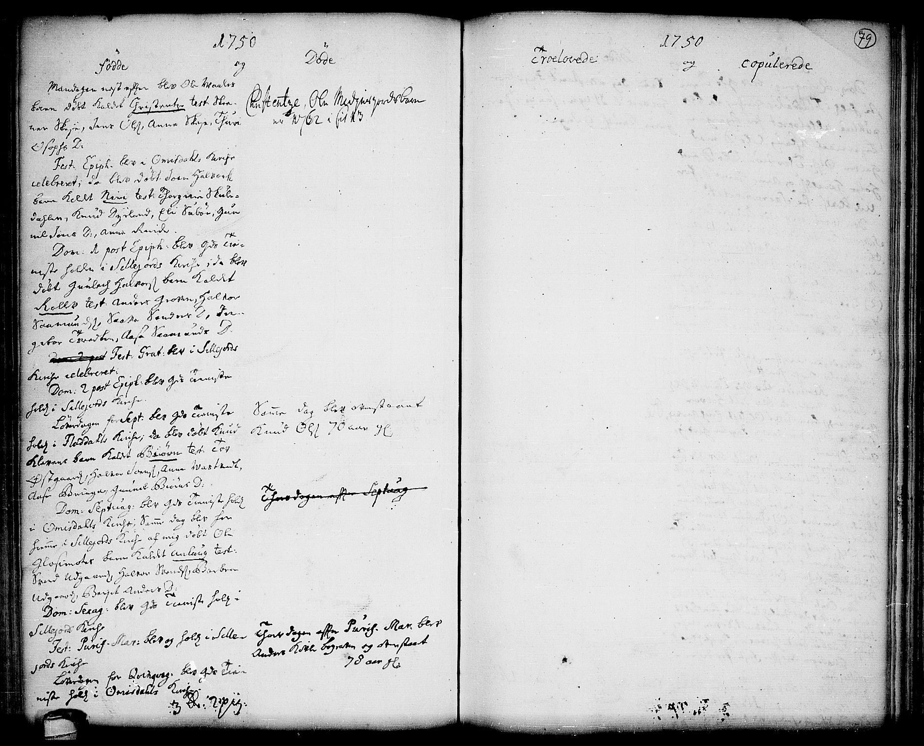 Seljord kirkebøker, SAKO/A-20/F/Fa/L0006: Parish register (official) no. I 6, 1744-1755, p. 79