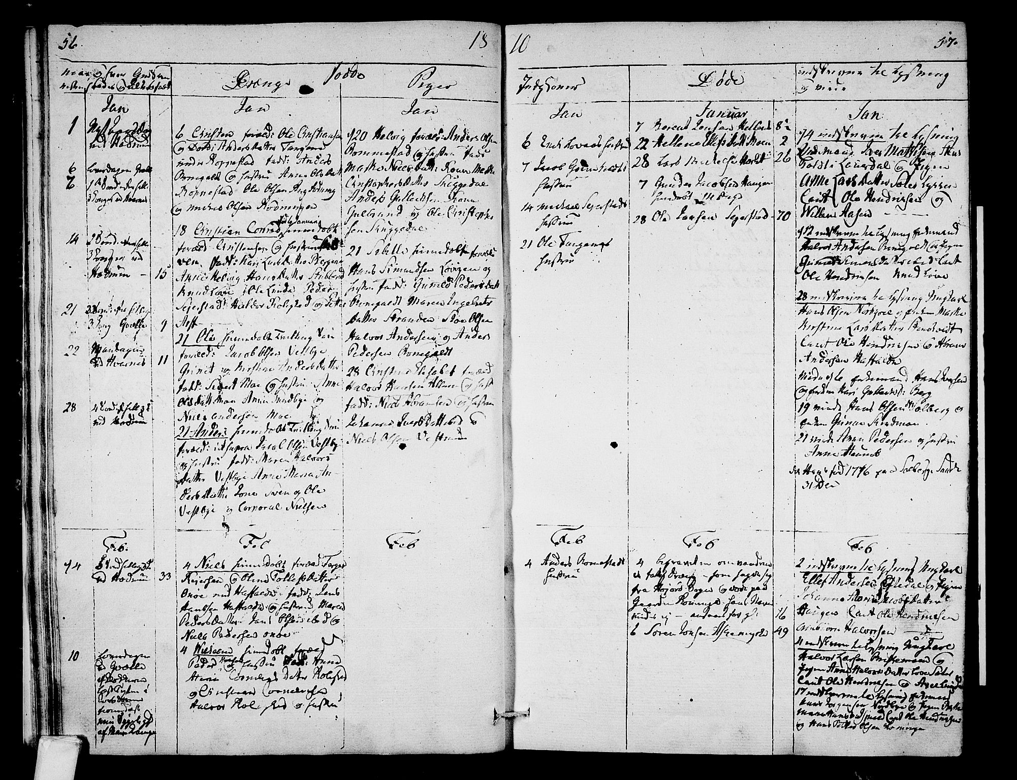 Hedrum kirkebøker, SAKO/A-344/F/Fa/L0003: Parish register (official) no. I 3, 1807-1816, p. 56-57