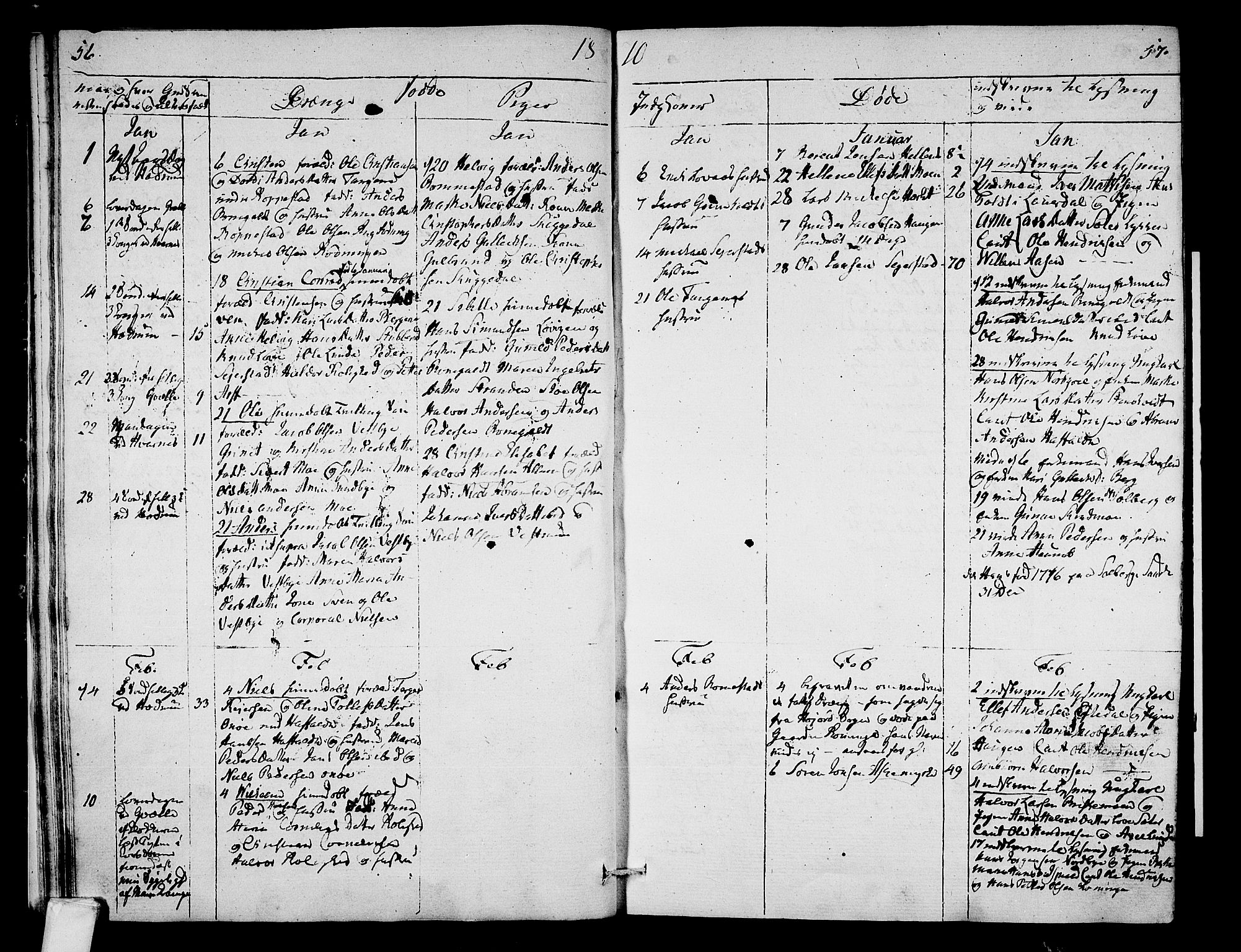 Hedrum kirkebøker, AV/SAKO-A-344/F/Fa/L0003: Parish register (official) no. I 3, 1807-1816, p. 56-57