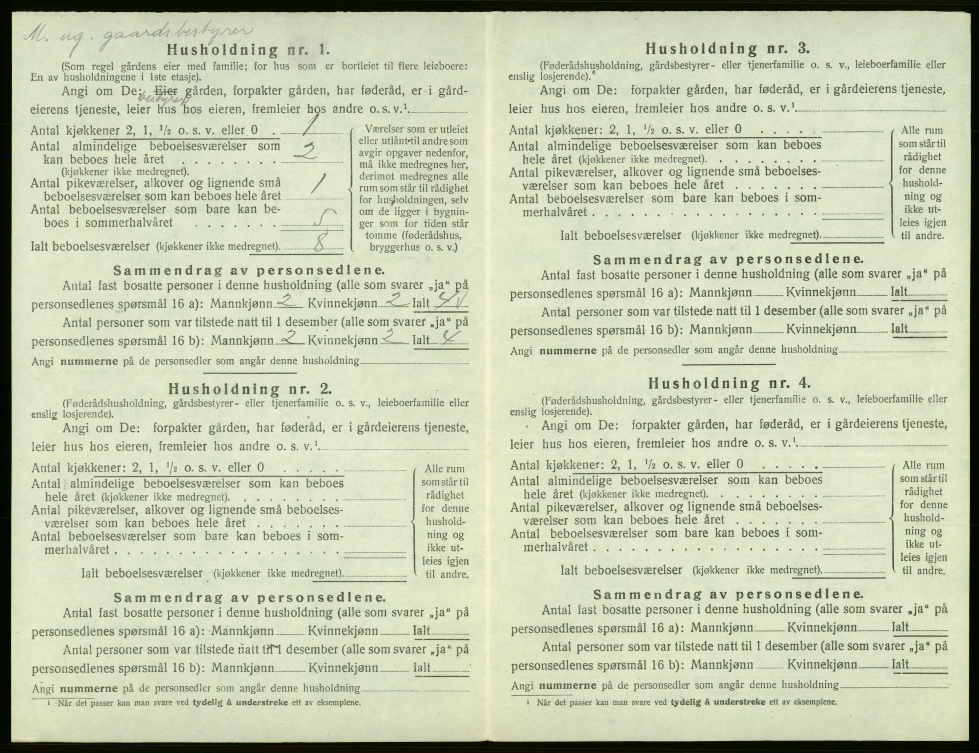 SAB, 1920 census for Jondal, 1920, p. 398