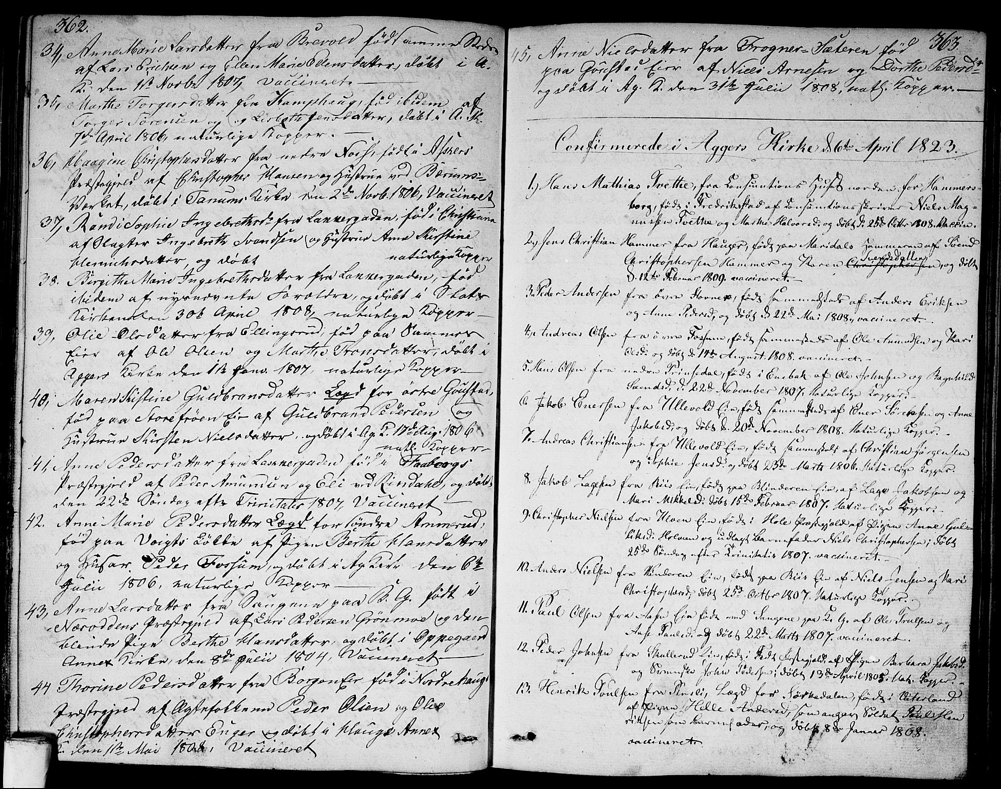 Aker prestekontor kirkebøker, AV/SAO-A-10861/F/L0012: Parish register (official) no. 12, 1819-1828, p. 362-363