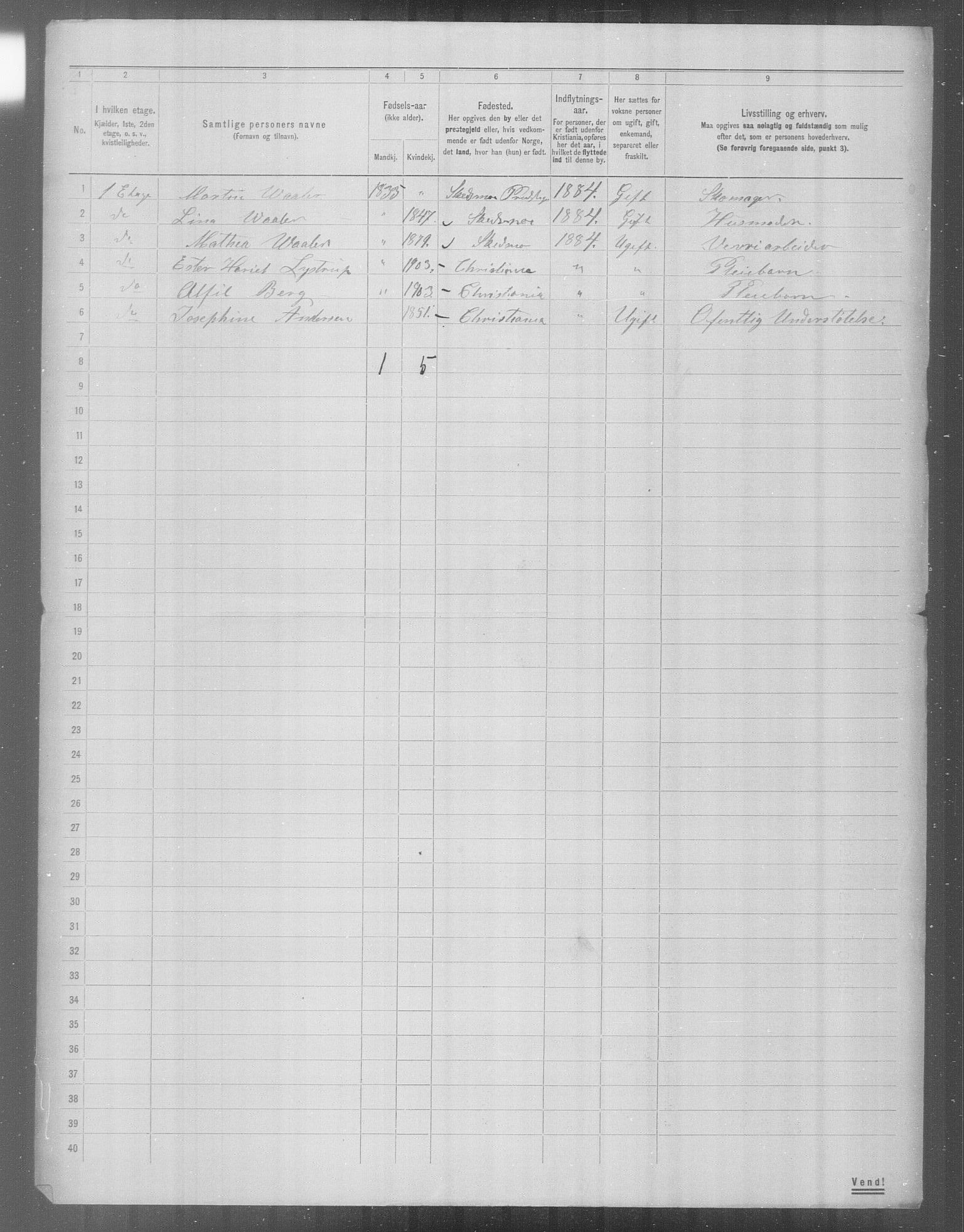 OBA, Municipal Census 1904 for Kristiania, 1904, p. 24539