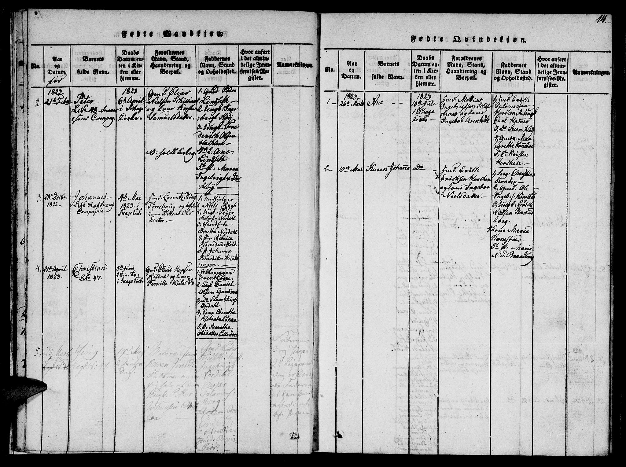 Ministerialprotokoller, klokkerbøker og fødselsregistre - Nord-Trøndelag, AV/SAT-A-1458/766/L0565: Parish register (copy) no. 767C01, 1817-1823, p. 14