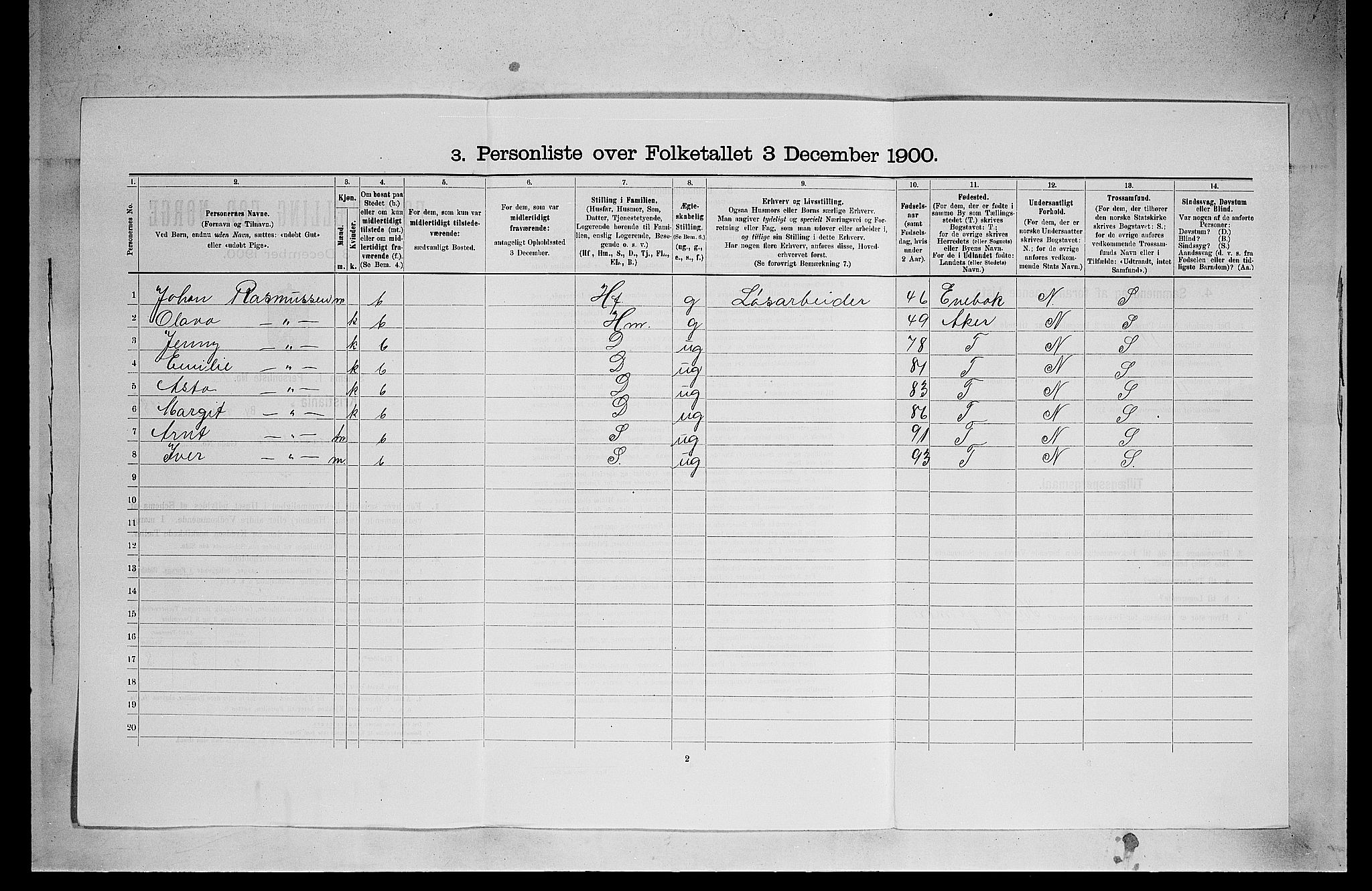 SAO, 1900 census for Kristiania, 1900, p. 15259