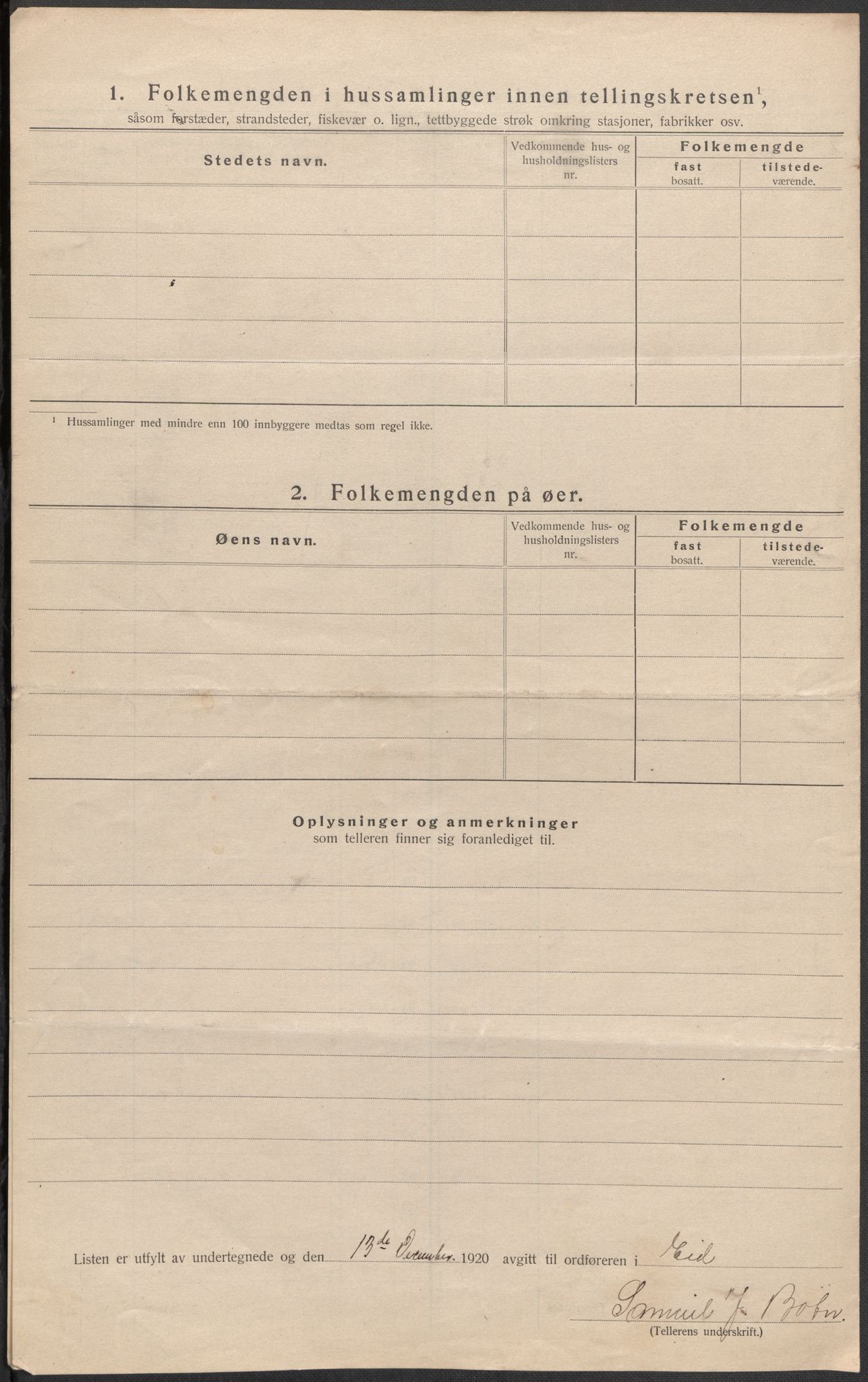 SAB, 1920 census for Eid, 1920, p. 20