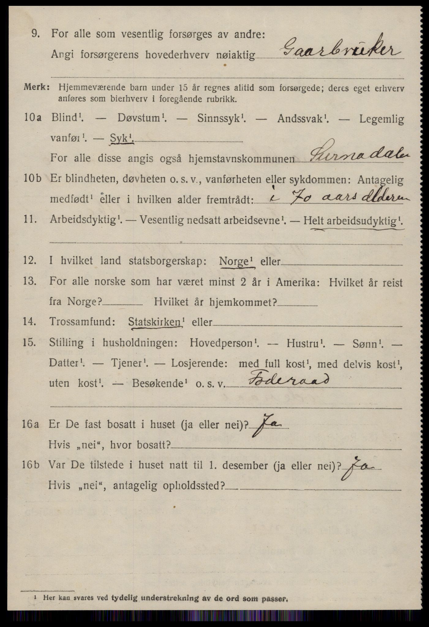 SAT, 1920 census for Surnadal, 1920, p. 6676