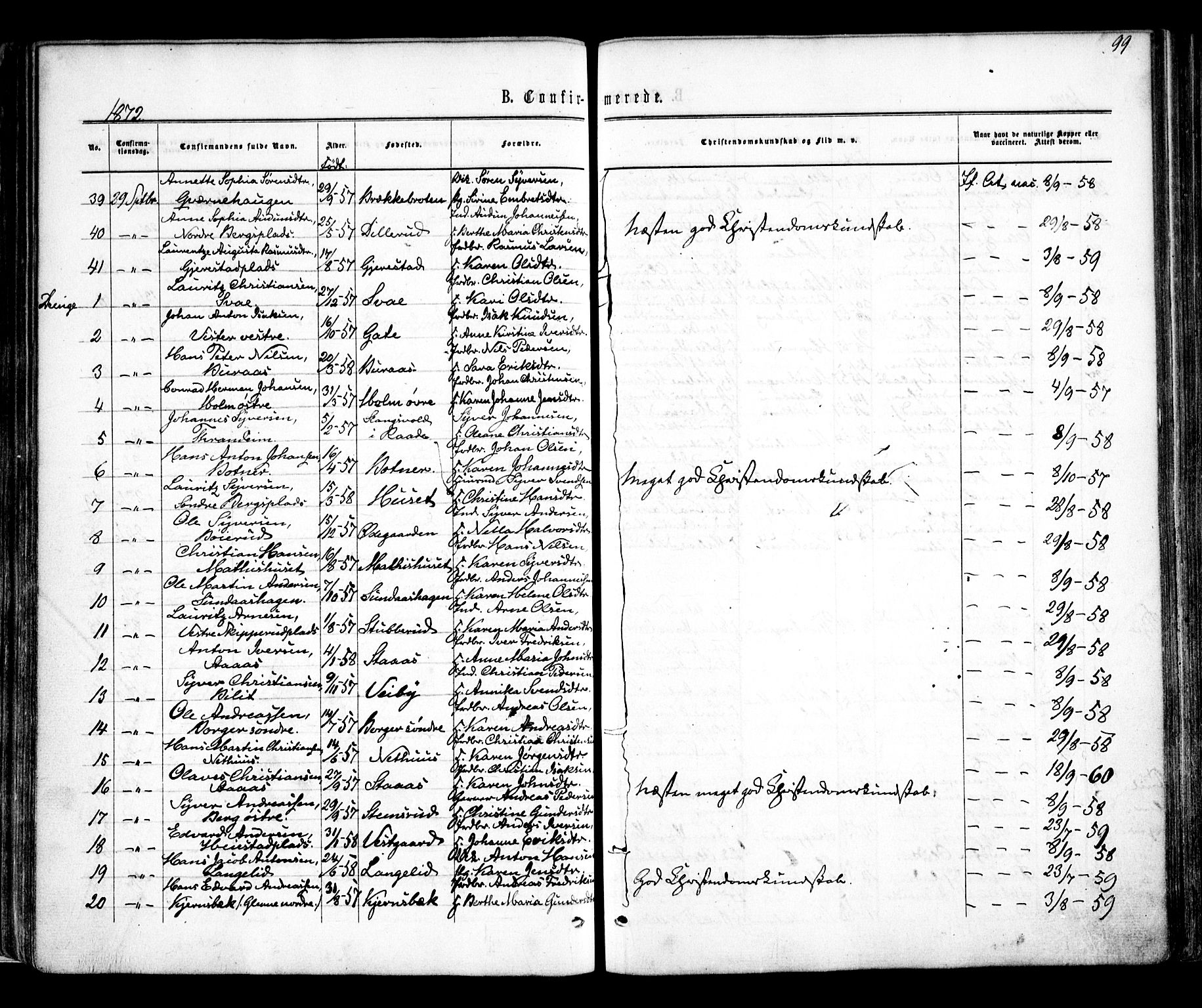 Skiptvet prestekontor Kirkebøker, AV/SAO-A-20009/F/Fa/L0008: Parish register (official) no. 8, 1867-1877, p. 99