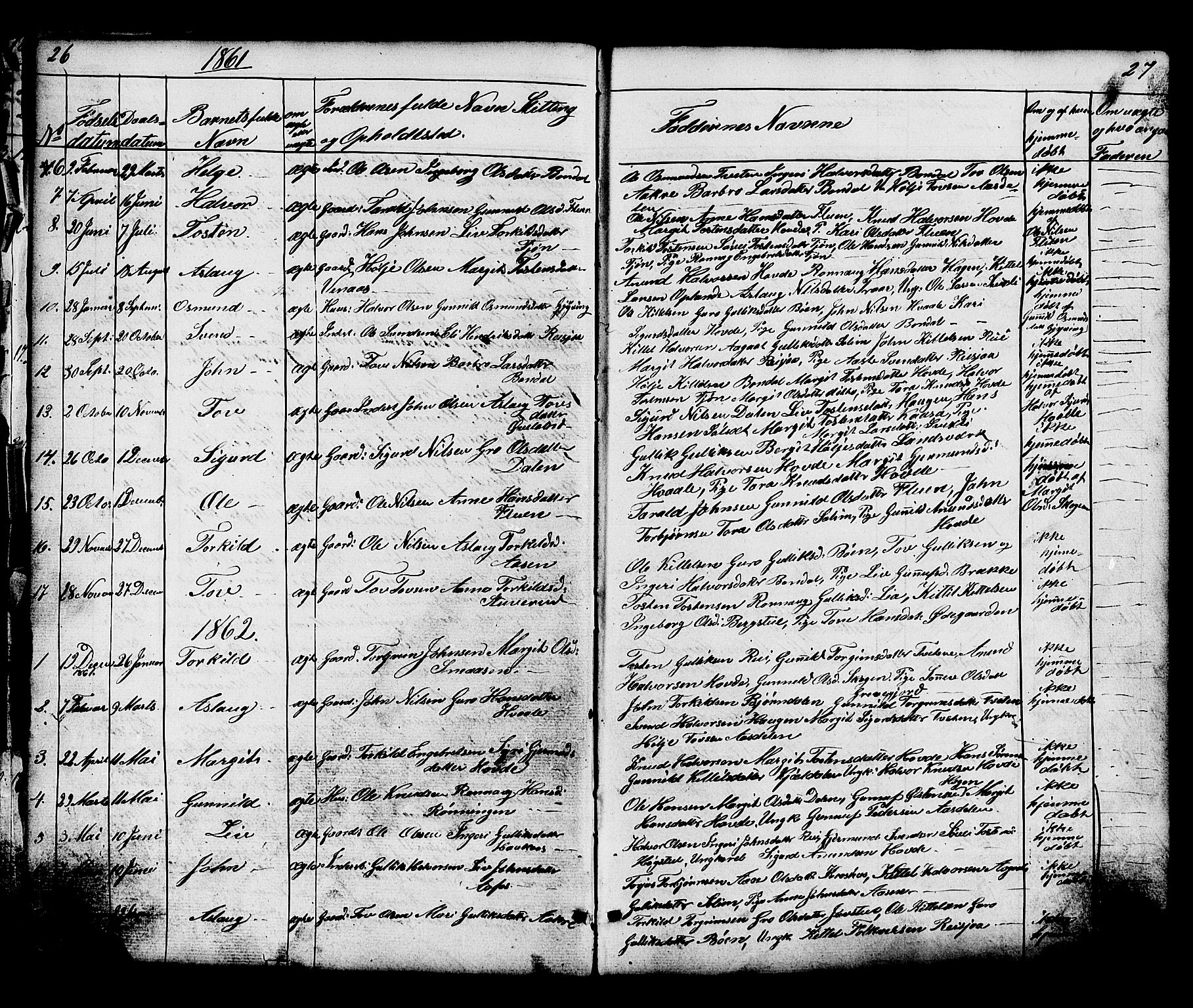 Hjartdal kirkebøker, SAKO/A-270/G/Gc/L0002: Parish register (copy) no. III 2, 1854-1890, p. 26-27