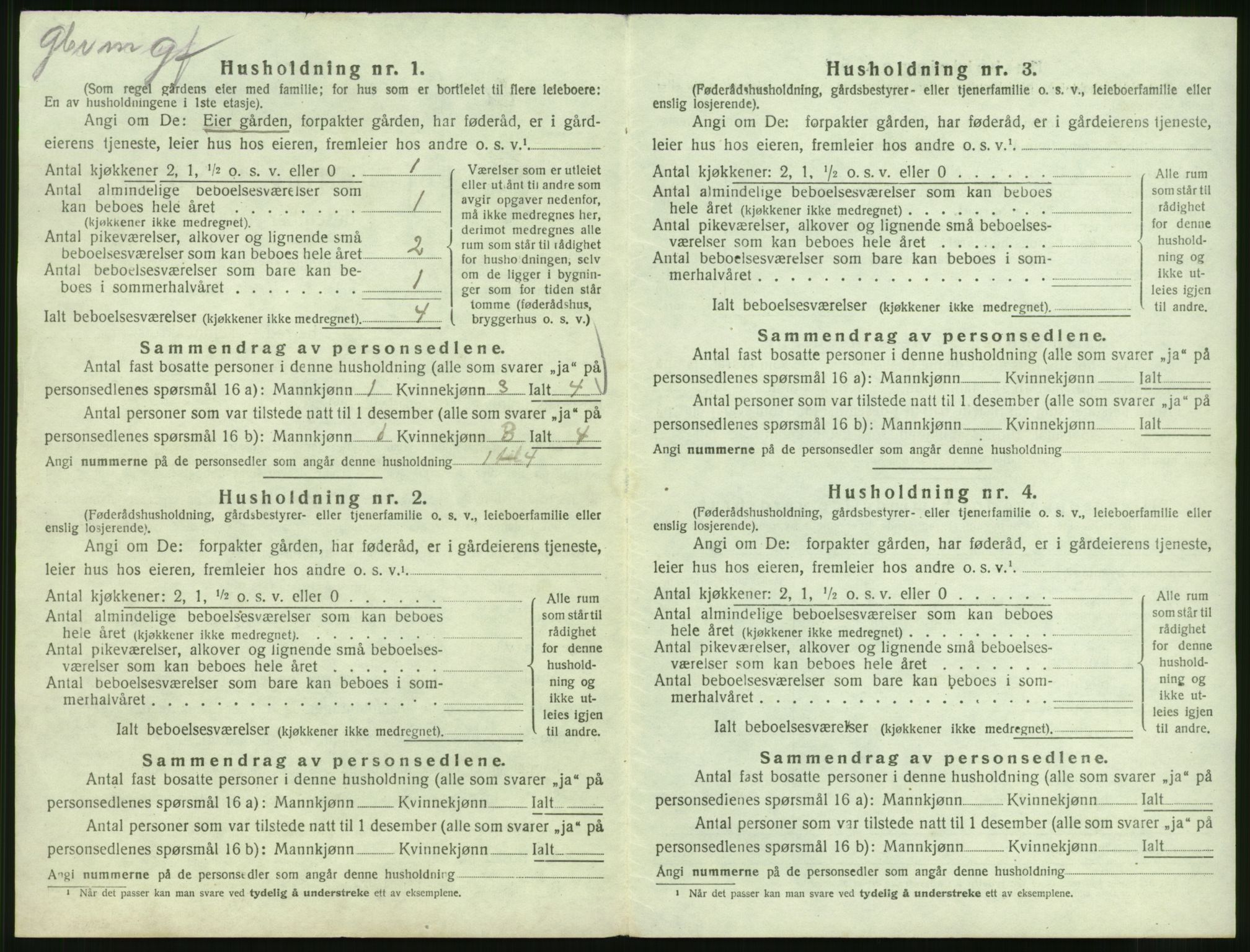 SAST, 1920 census for Håland, 1920, p. 56