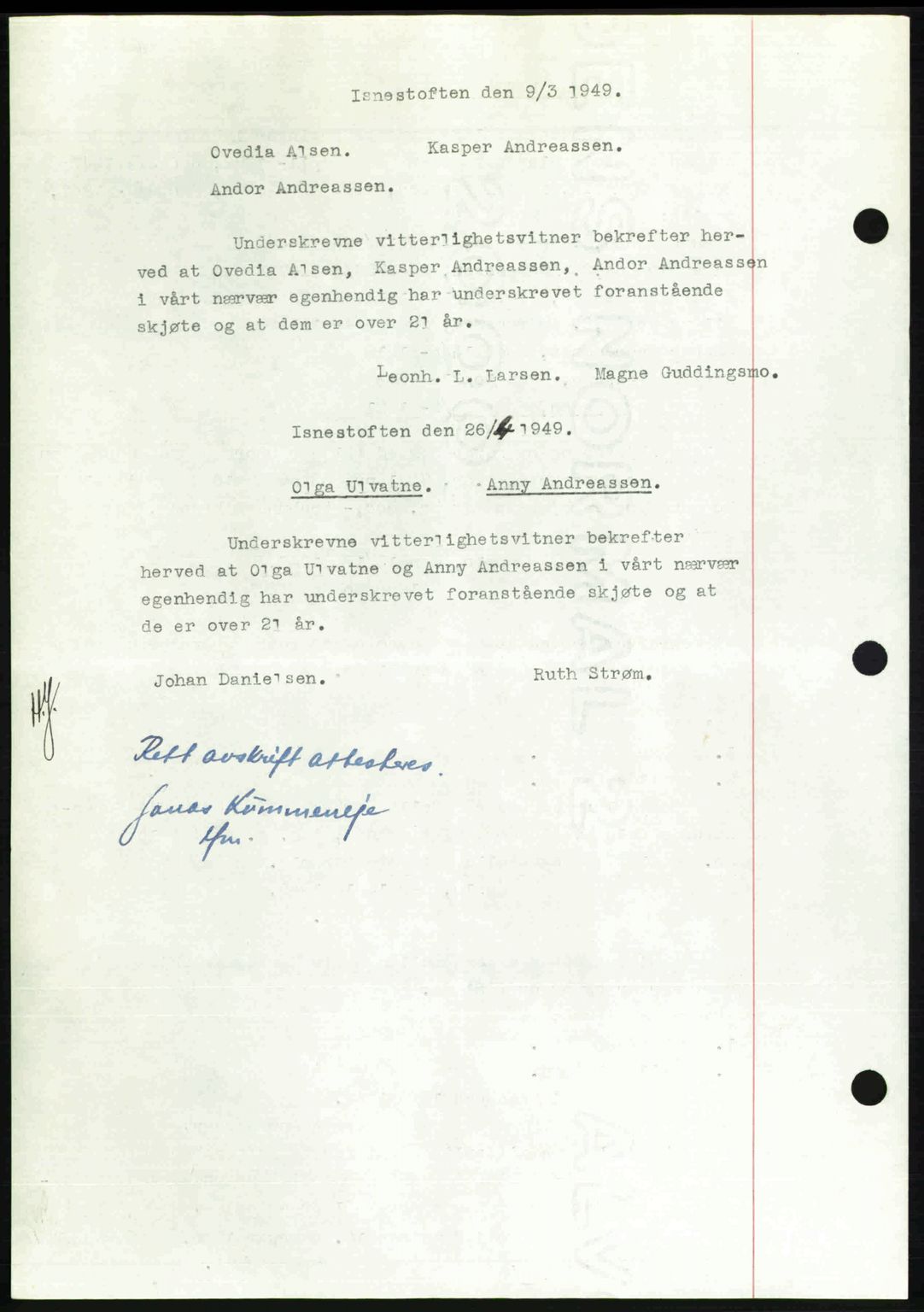 Alta fogderi/sorenskriveri, SATØ/SATØ-5/1/K/Kd/L0037pantebok: Mortgage book no. 39-40, 1948-1949, Diary no: : 522/1949