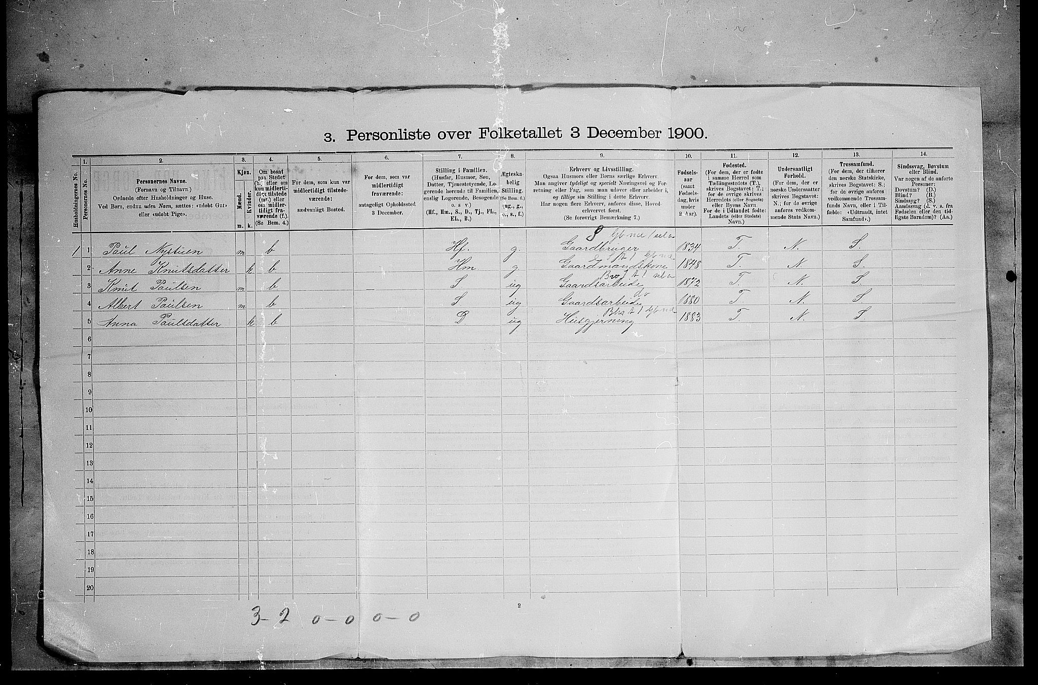 SAH, 1900 census for Lesja, 1900, p. 41