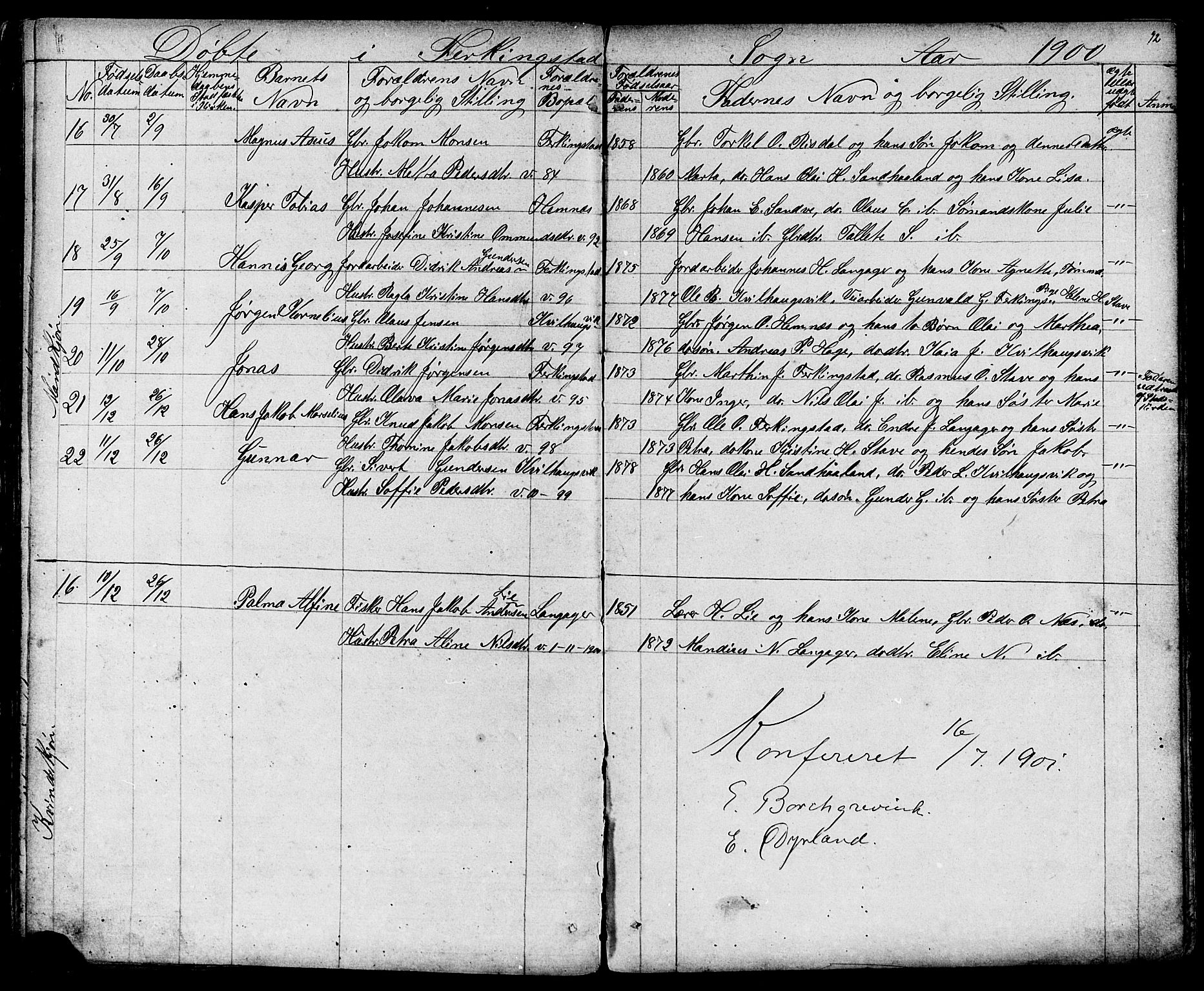 Skudenes sokneprestkontor, SAST/A -101849/H/Ha/Hab/L0006: Parish register (copy) no. B 6, 1874-1908, p. 72