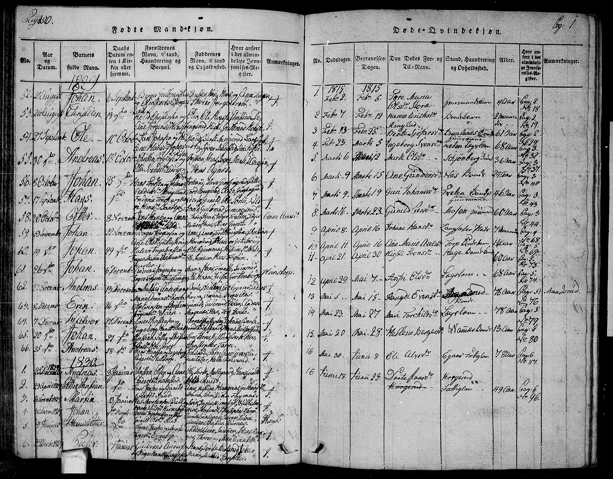 Trøgstad prestekontor Kirkebøker, SAO/A-10925/G/Ga/L0001: Parish register (copy) no. I 1, 1815-1831, p. 150