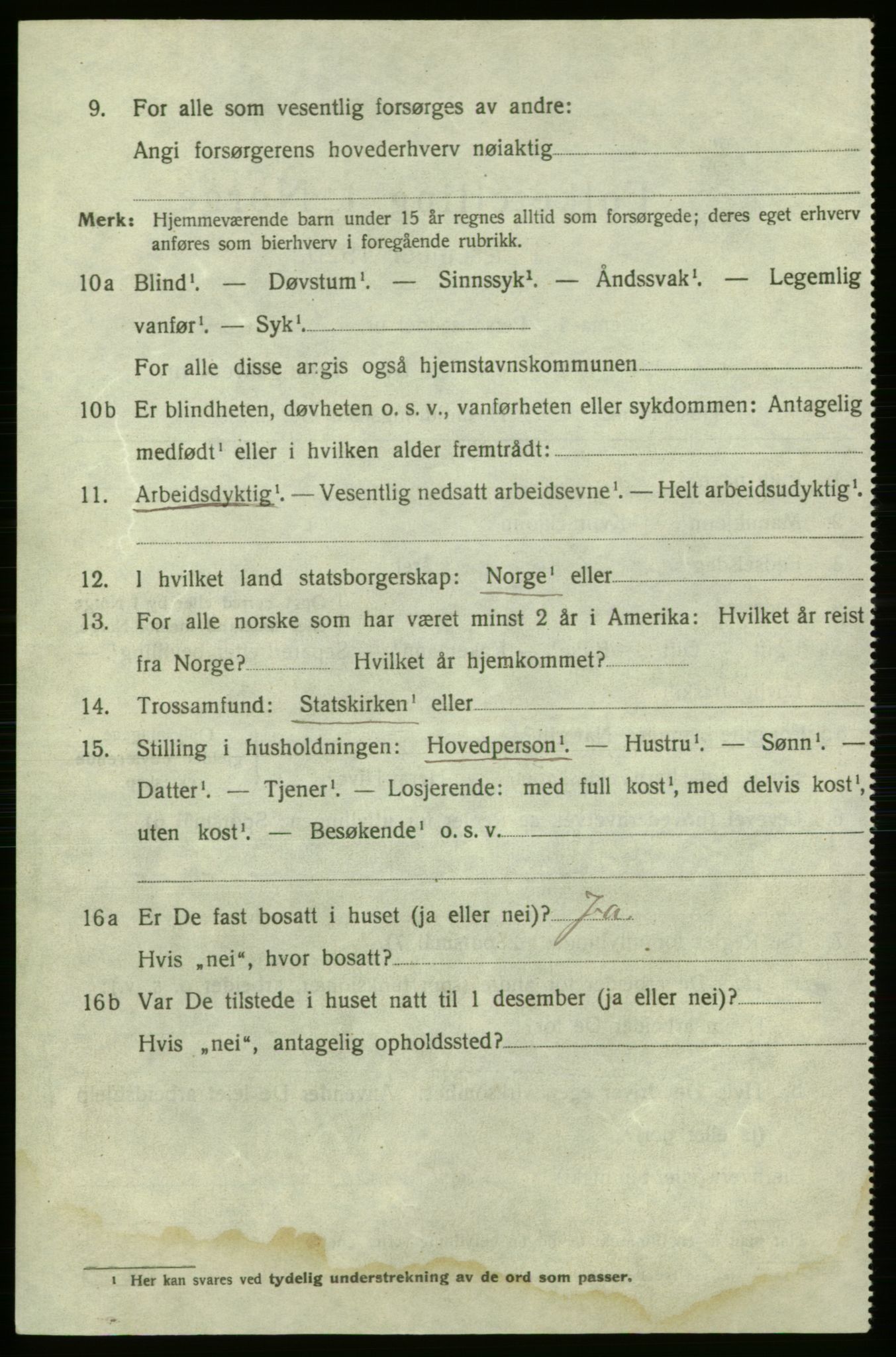 SAO, 1920 census for Fredrikshald, 1920, p. 27210