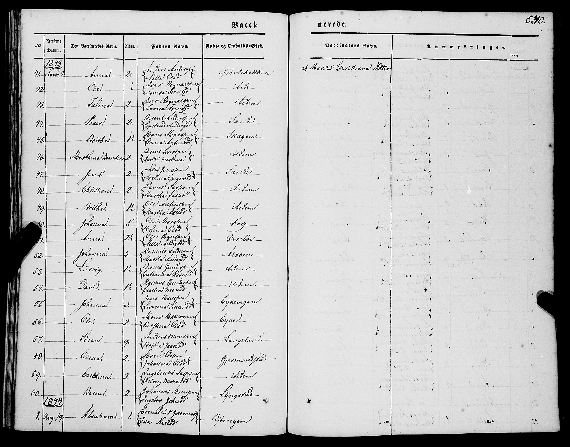 Gaular sokneprestembete, AV/SAB-A-80001/H/Haa: Parish register (official) no. A 4II, 1841-1859, p. 540