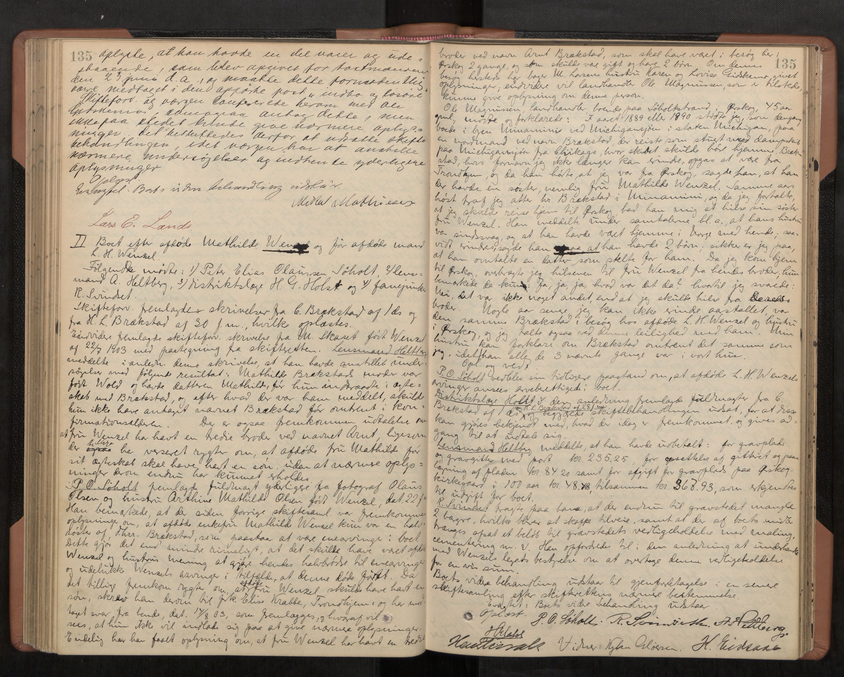 Nordre Sunnmøre sorenskriveri, AV/SAT-A-0006/1/3/3B/L0012: Skiftebehandlingsprotokoll 11, 1899-1906, p. 135