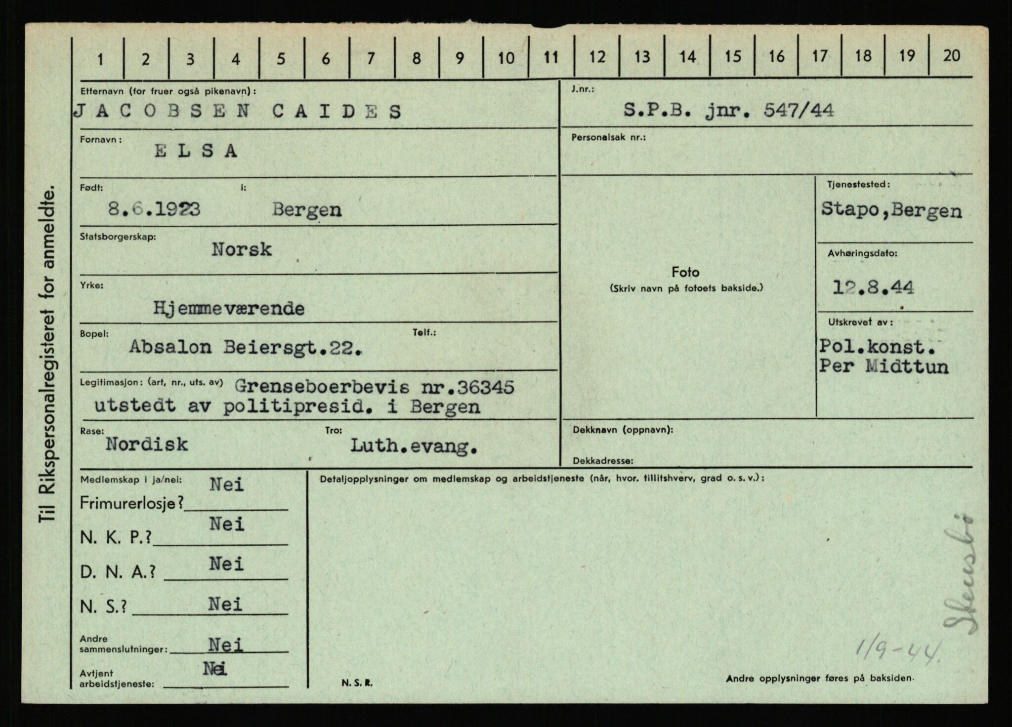 Statspolitiet - Hovedkontoret / Osloavdelingen, AV/RA-S-1329/C/Ca/L0003: Brechan - Eichinger	, 1943-1945, p. 1664