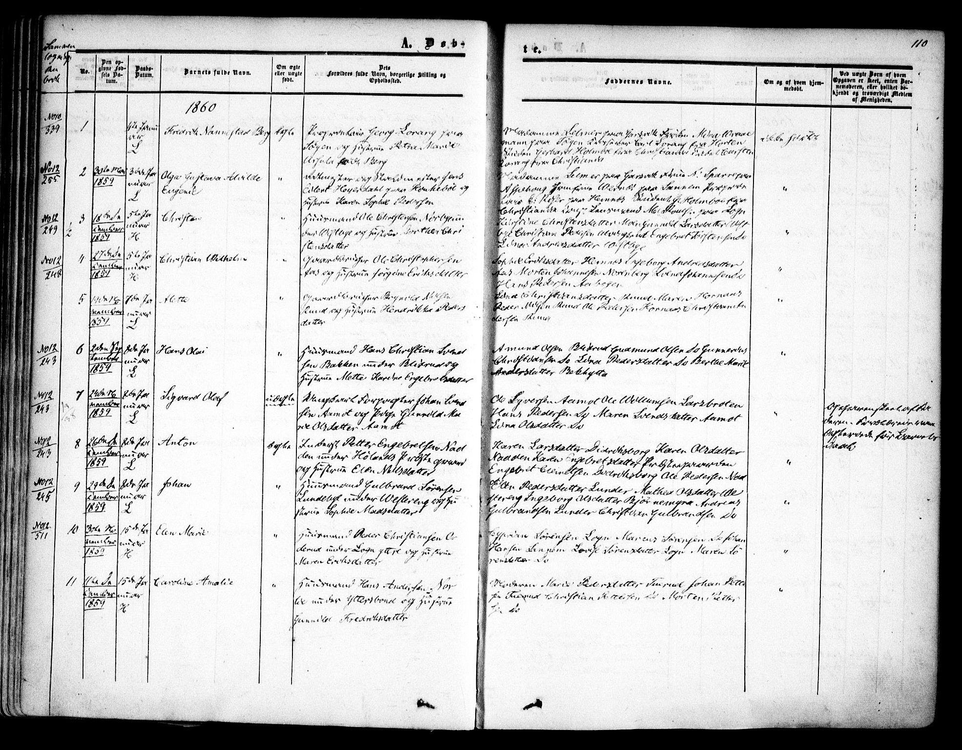 Høland prestekontor Kirkebøker, SAO/A-10346a/F/Fa/L0010: Parish register (official) no. I 10, 1854-1861, p. 110