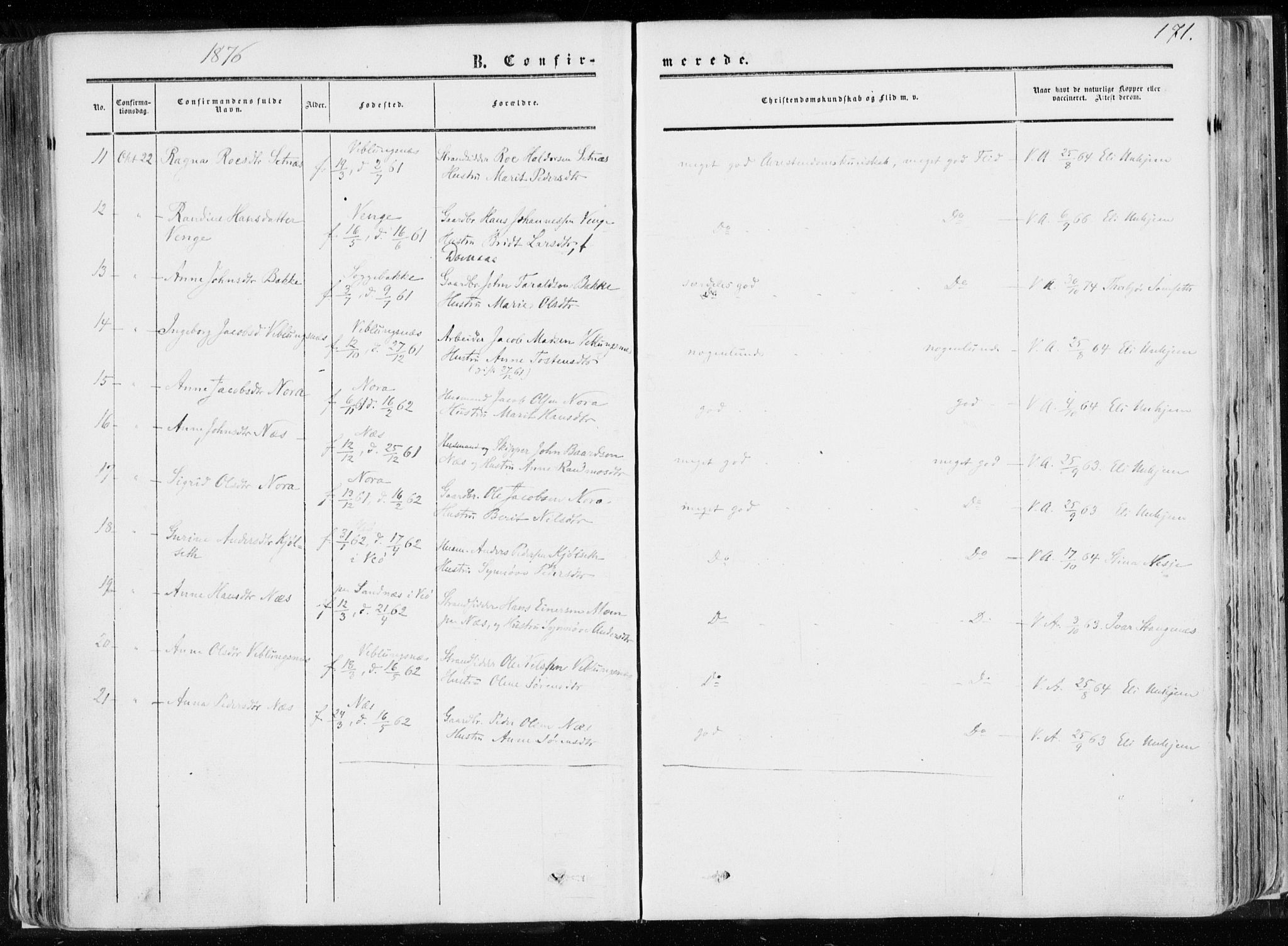 Ministerialprotokoller, klokkerbøker og fødselsregistre - Møre og Romsdal, AV/SAT-A-1454/544/L0572: Parish register (official) no. 544A05, 1854-1886, p. 171