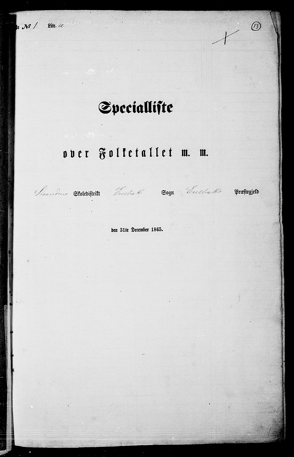 RA, 1865 census for Enebakk, 1865, p. 11