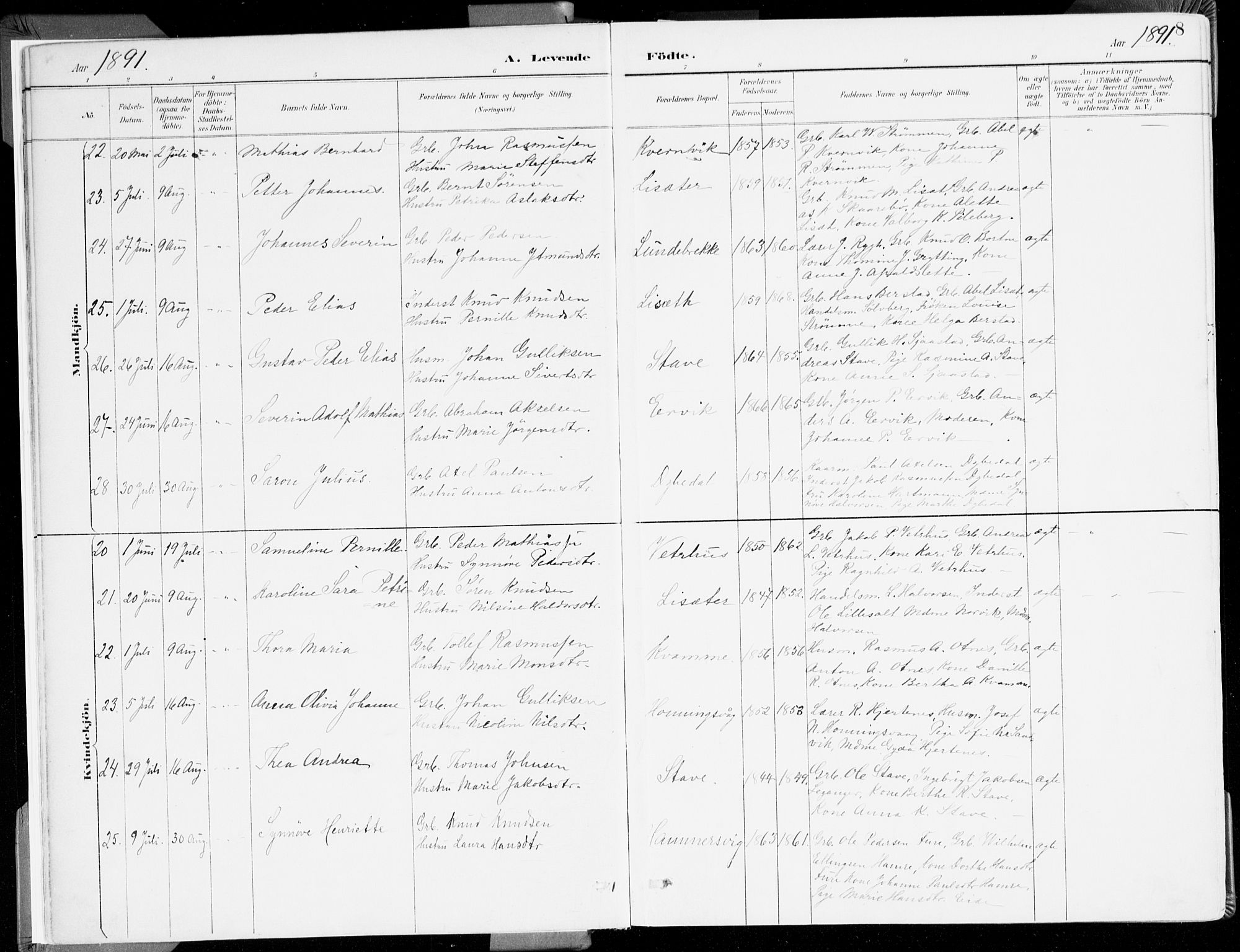 Selje sokneprestembete, SAB/A-99938/H/Ha/Haa/Haab: Parish register (official) no. B 2, 1891-1907, p. 8