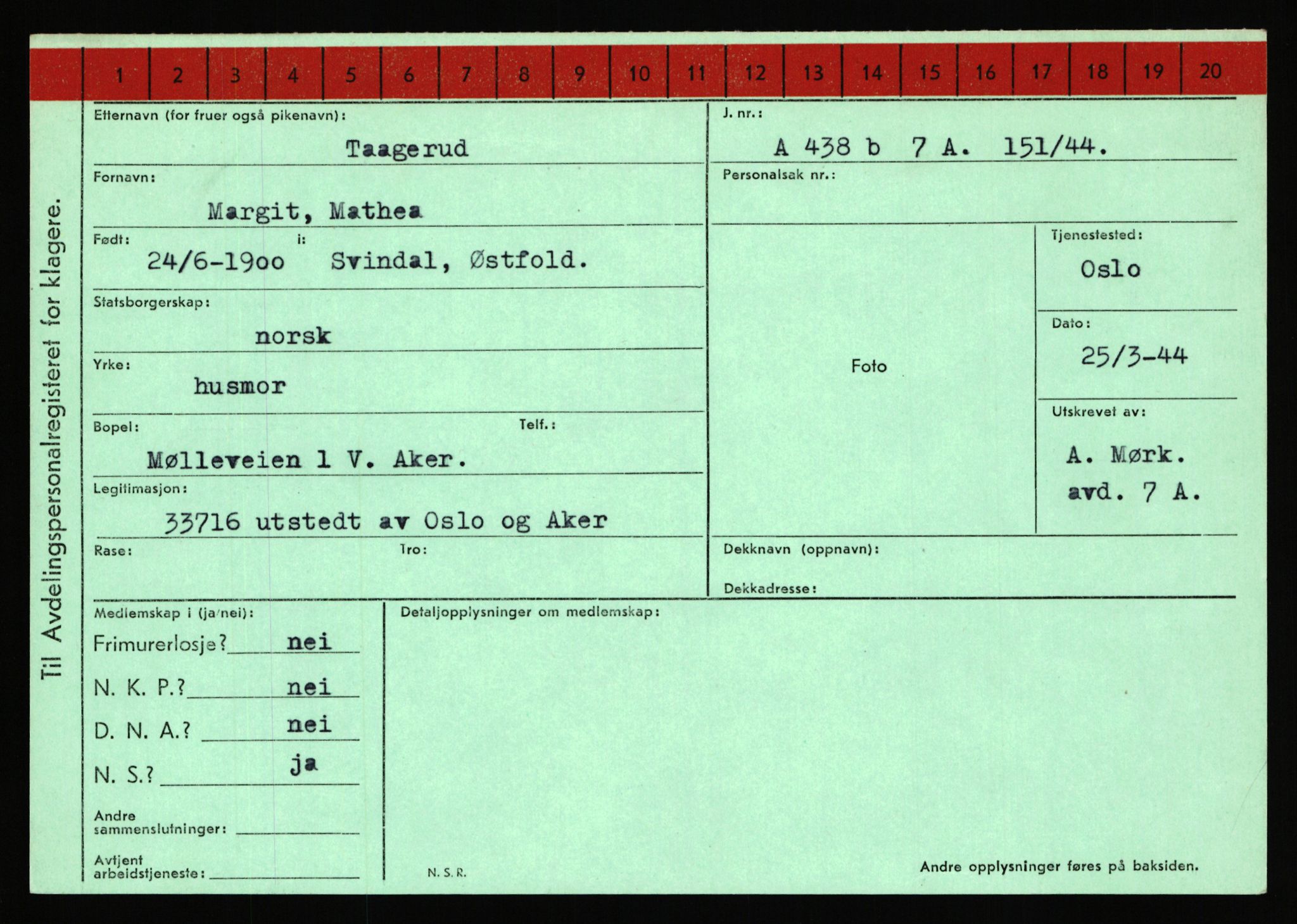 Statspolitiet - Hovedkontoret / Osloavdelingen, AV/RA-S-1329/C/Ca/L0015: Svea - Tøsse, 1943-1945, p. 1813