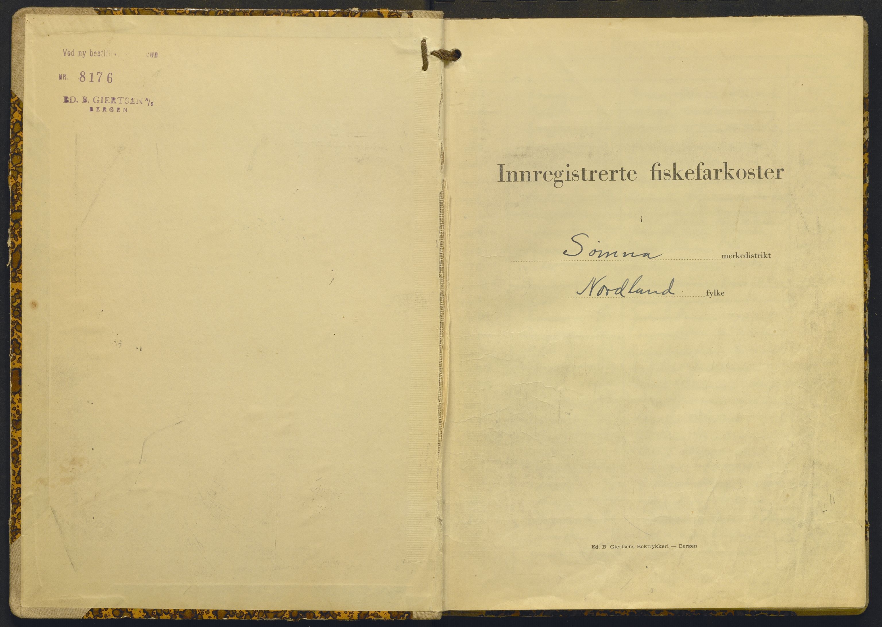 Fiskeridirektoratet - 1 Adm. ledelse - 13 Båtkontoret, AV/SAB-A-2003/I/Ia/Iac/L0166: 135.0357/1 Merkeprotokoll - Sømna, 1955-1963