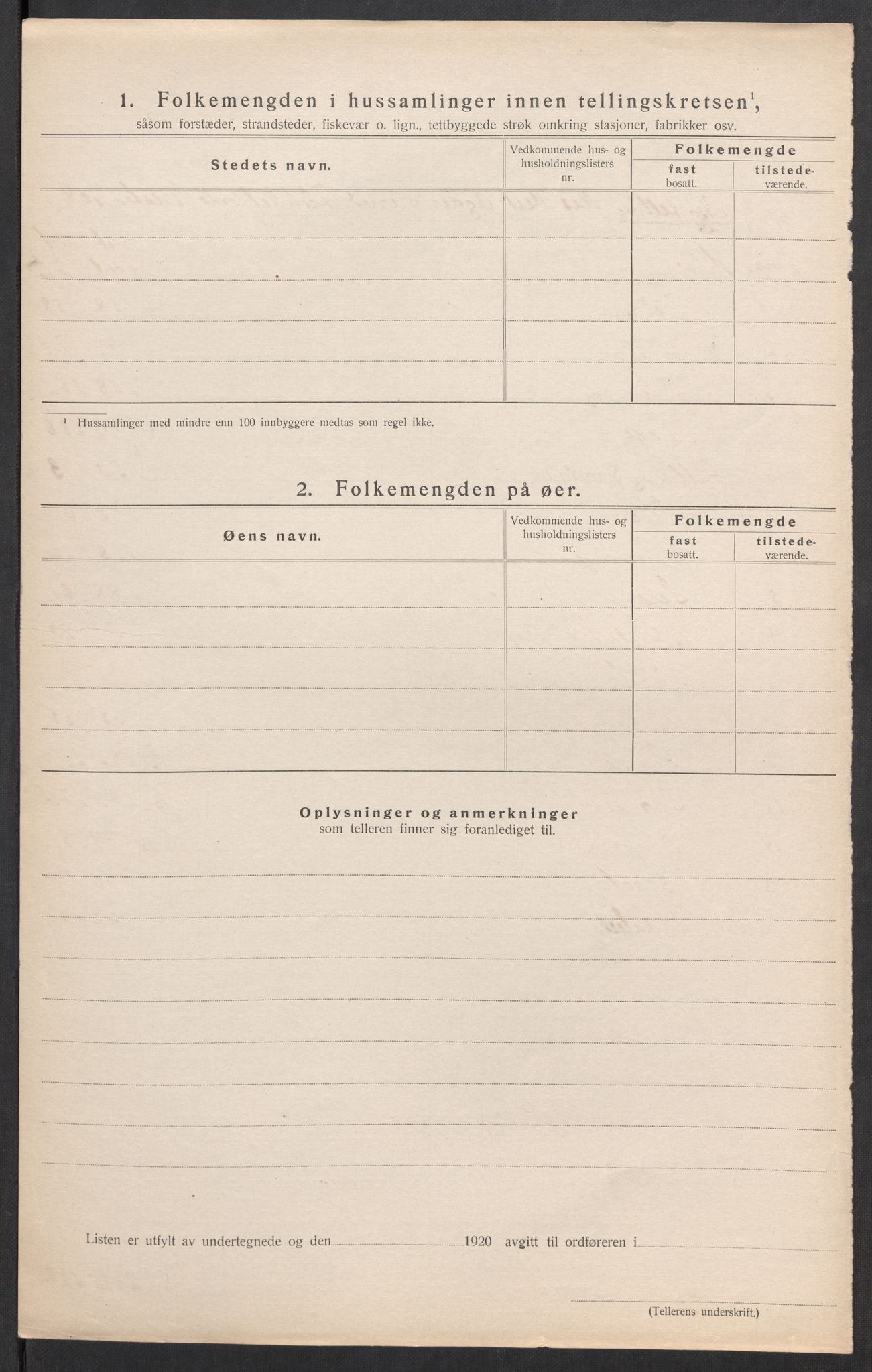 SAK, 1920 census for Nes (V-A), 1920, p. 7