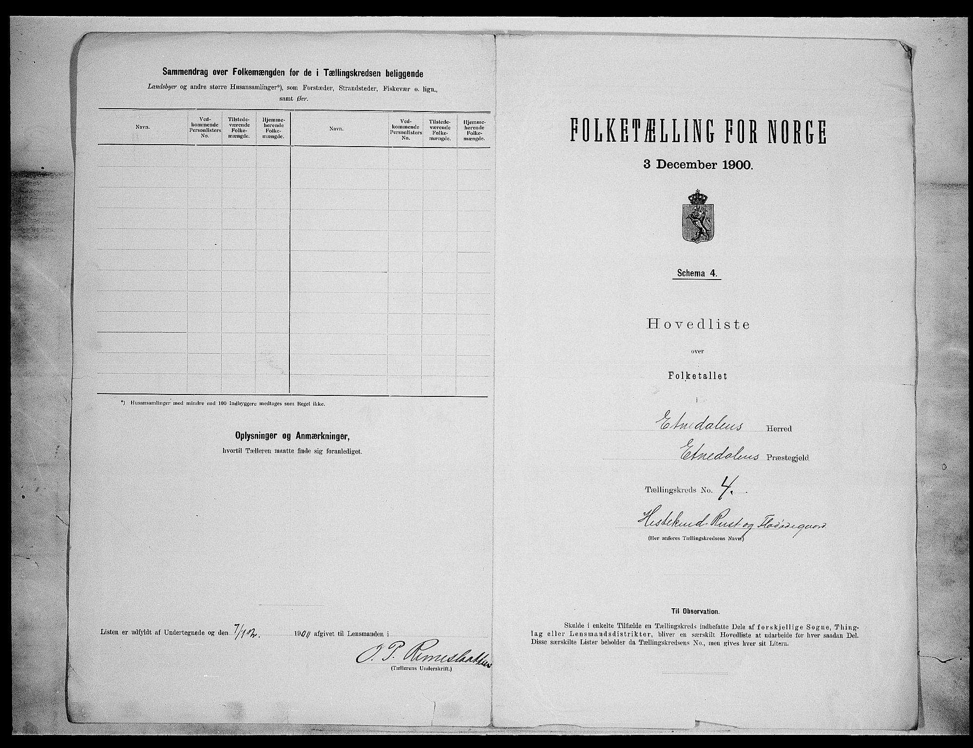 SAH, 1900 census for Etnedal, 1900, p. 19