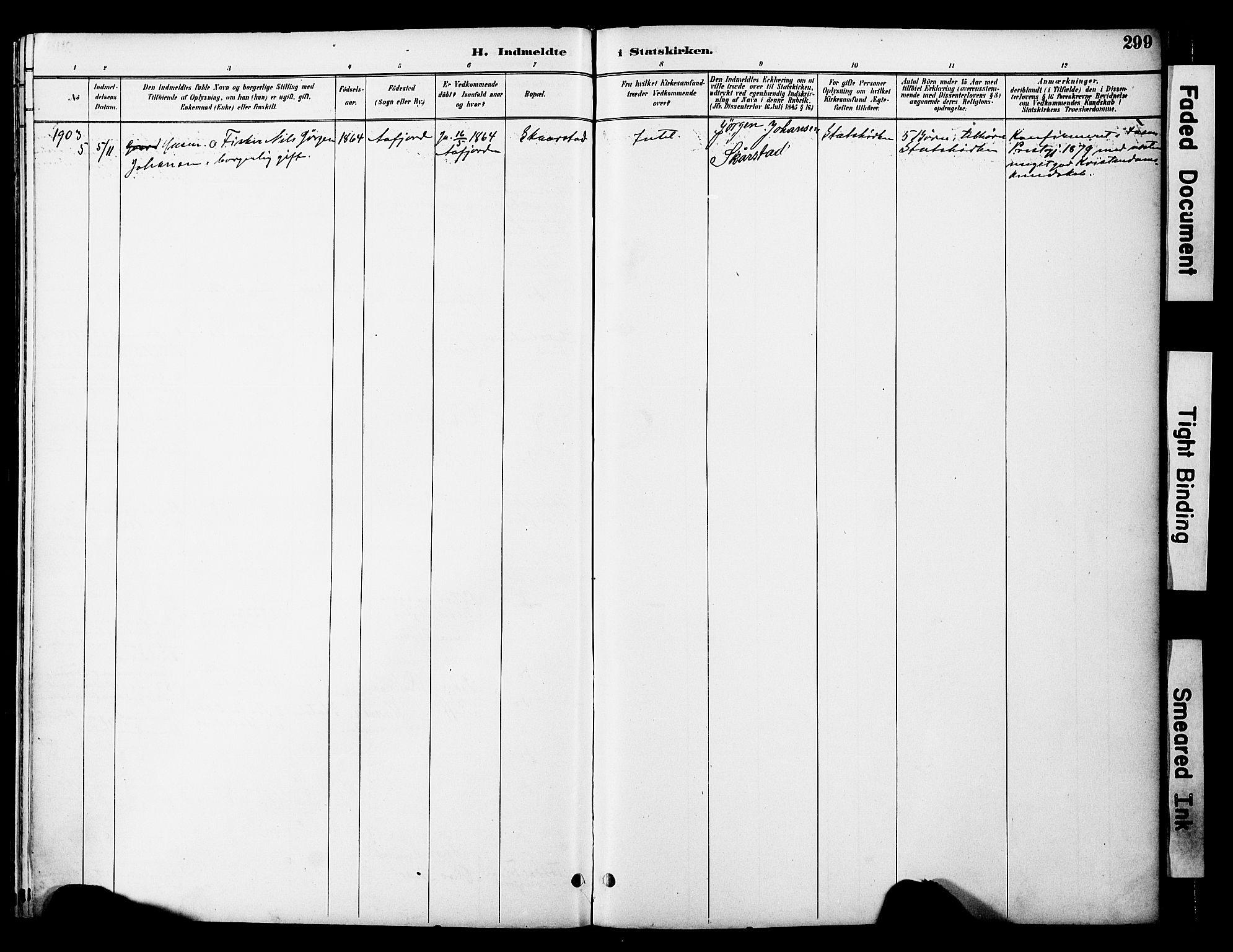 Ministerialprotokoller, klokkerbøker og fødselsregistre - Nord-Trøndelag, SAT/A-1458/774/L0628: Parish register (official) no. 774A02, 1887-1903, p. 299