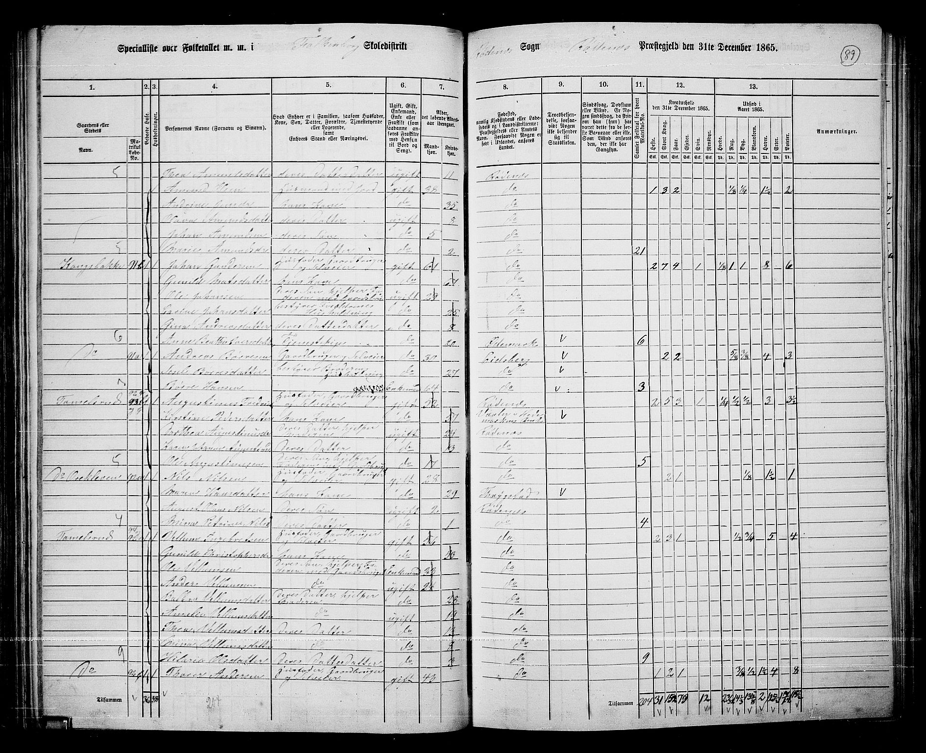 RA, 1865 census for Rødenes, 1865, p. 78