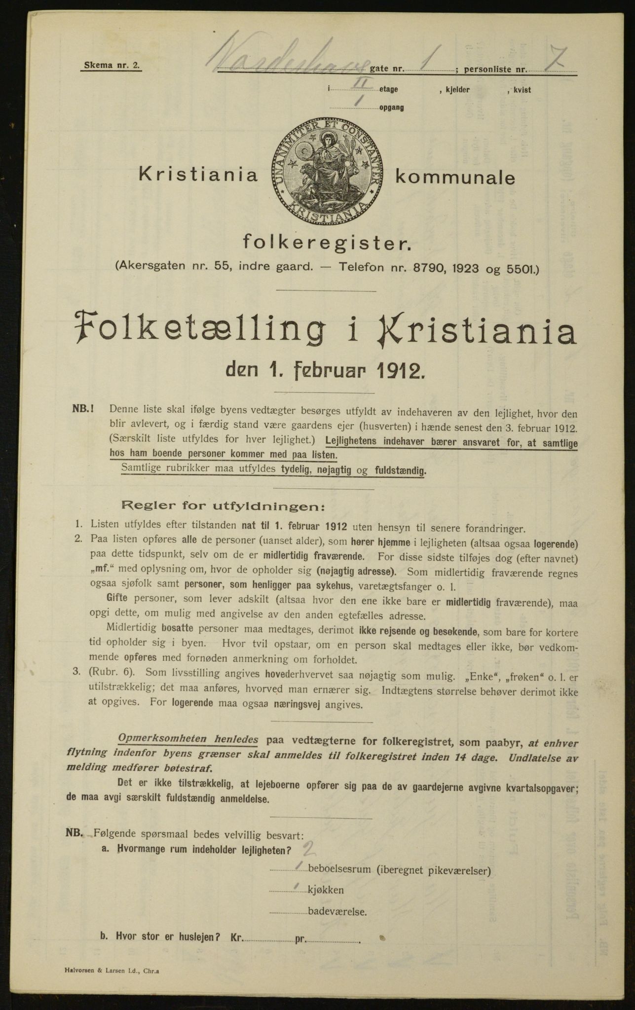 OBA, Municipal Census 1912 for Kristiania, 1912, p. 73077