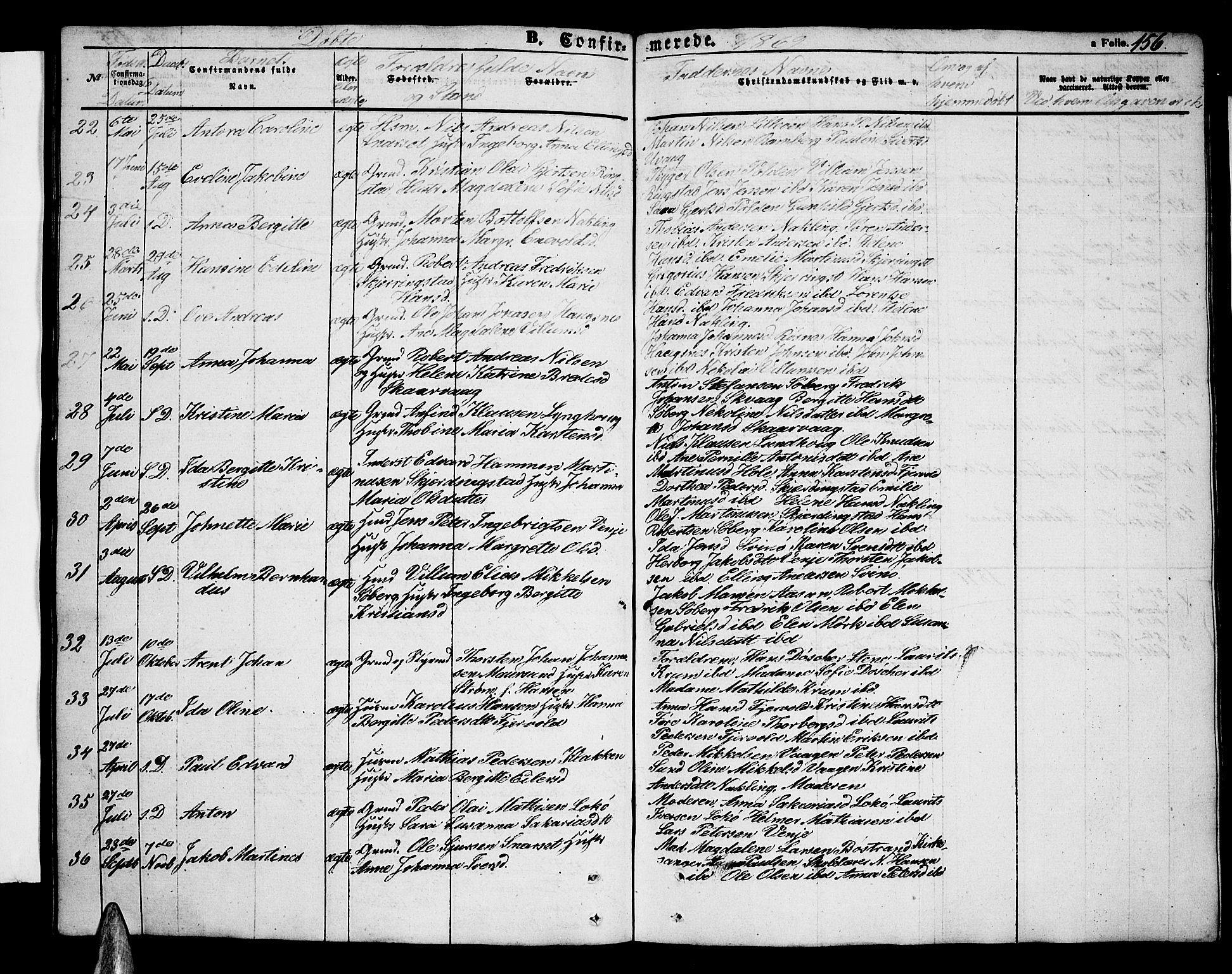 Ministerialprotokoller, klokkerbøker og fødselsregistre - Nordland, SAT/A-1459/891/L1313: Parish register (copy) no. 891C02, 1856-1870, p. 156