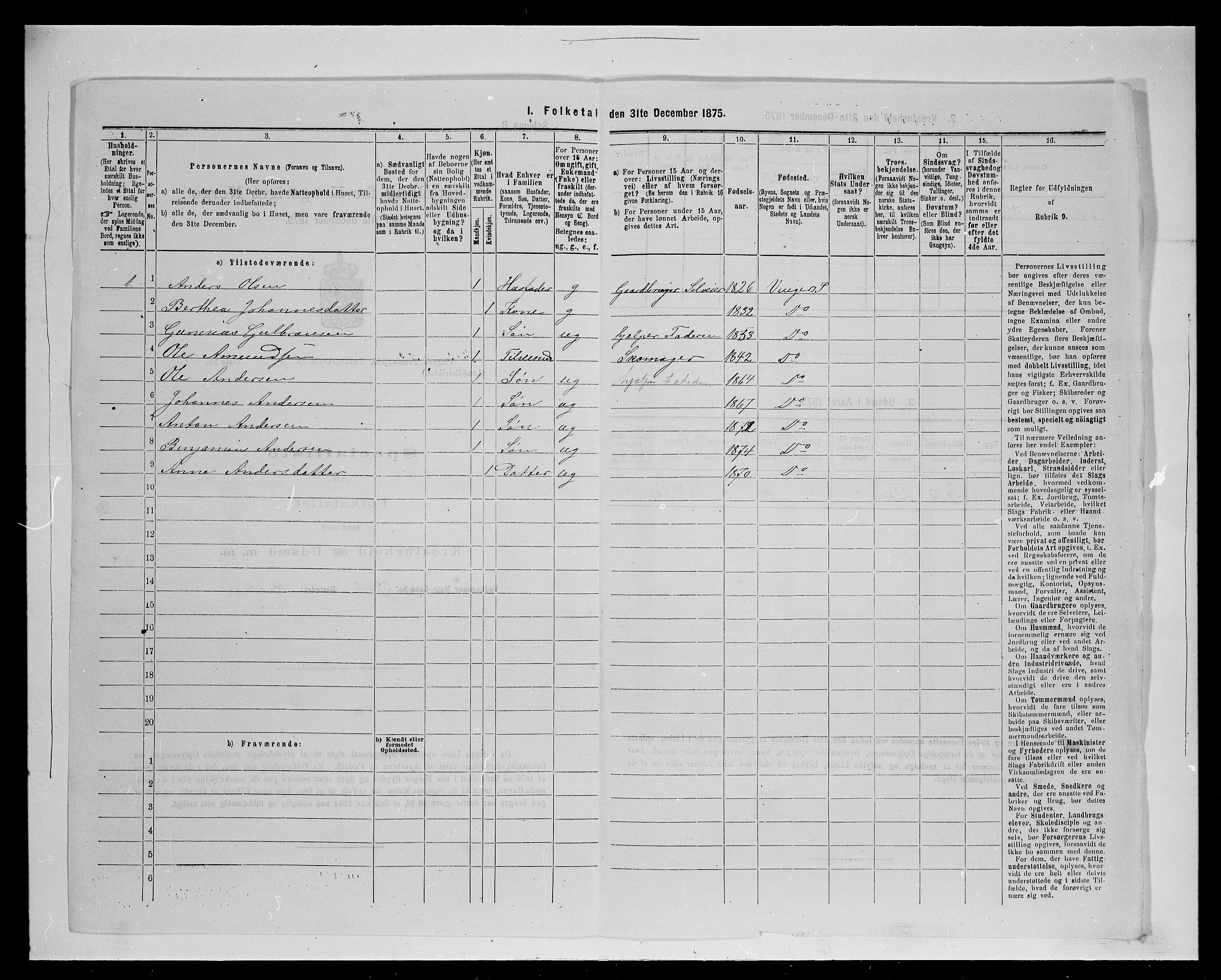 SAH, 1875 census for 0421L Vinger/Vinger og Austmarka, 1875, p. 696