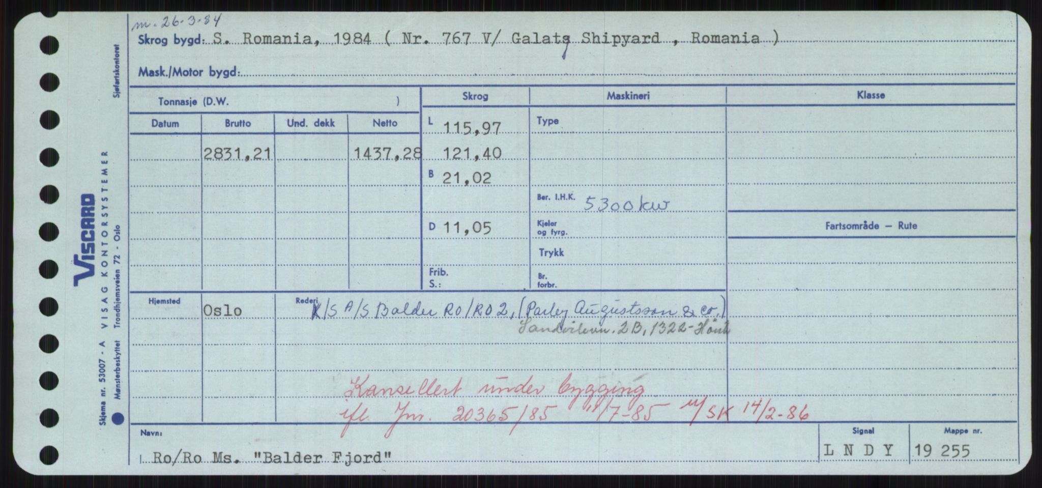 Sjøfartsdirektoratet med forløpere, Skipsmålingen, AV/RA-S-1627/H/Hd/L0003: Fartøy, B-Bev, p. 95