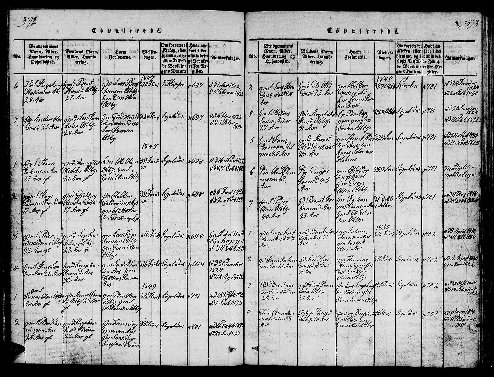 Ministerialprotokoller, klokkerbøker og fødselsregistre - Sør-Trøndelag, SAT/A-1456/698/L1164: Parish register (copy) no. 698C01, 1816-1861, p. 392-393