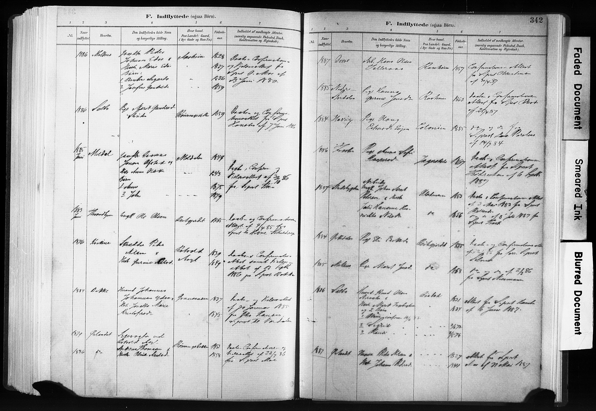Ministerialprotokoller, klokkerbøker og fødselsregistre - Sør-Trøndelag, SAT/A-1456/606/L0300: Parish register (official) no. 606A15, 1886-1893, p. 342