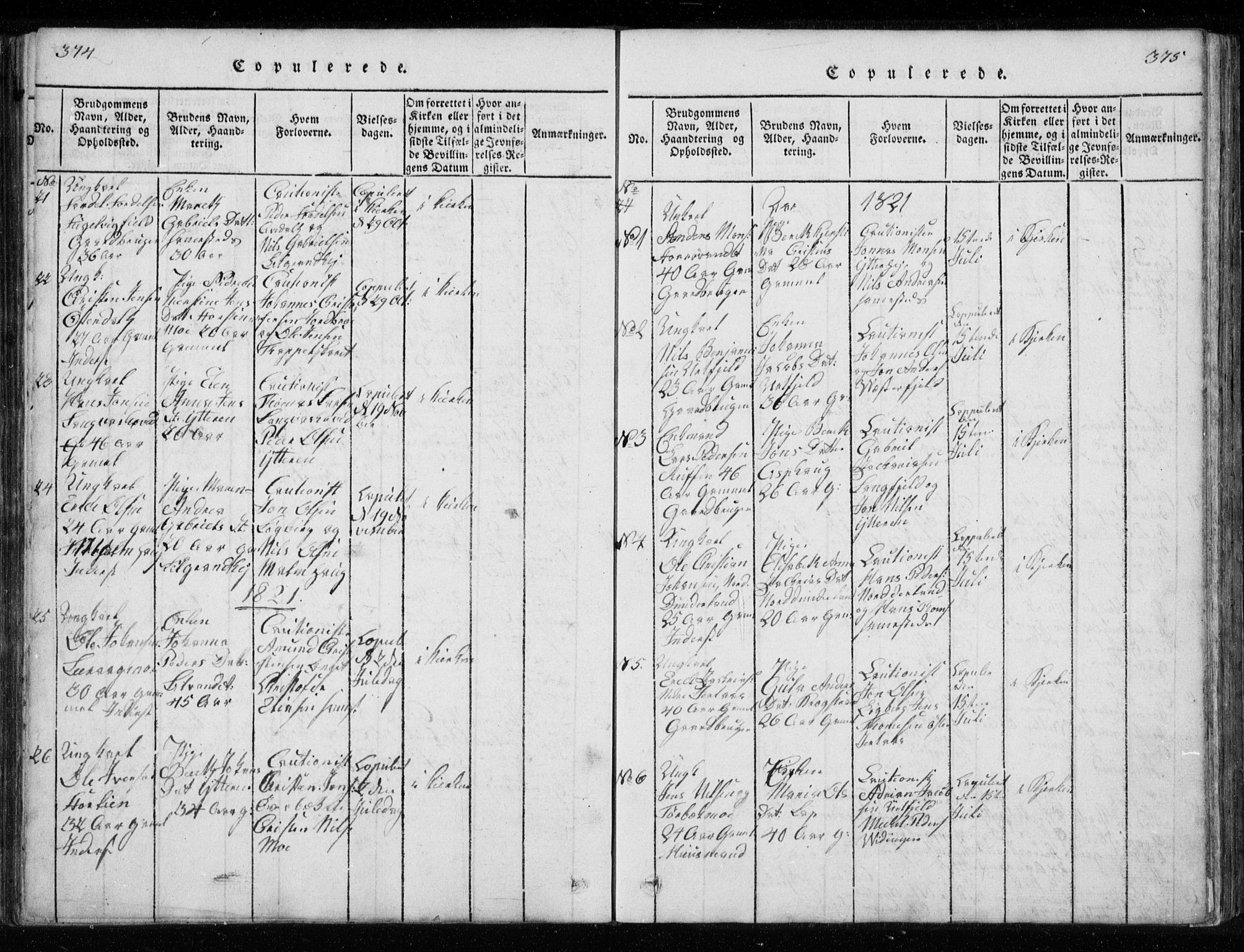 Ministerialprotokoller, klokkerbøker og fødselsregistre - Nordland, SAT/A-1459/827/L0412: Parish register (copy) no. 827C01, 1820-1841, p. 374-375