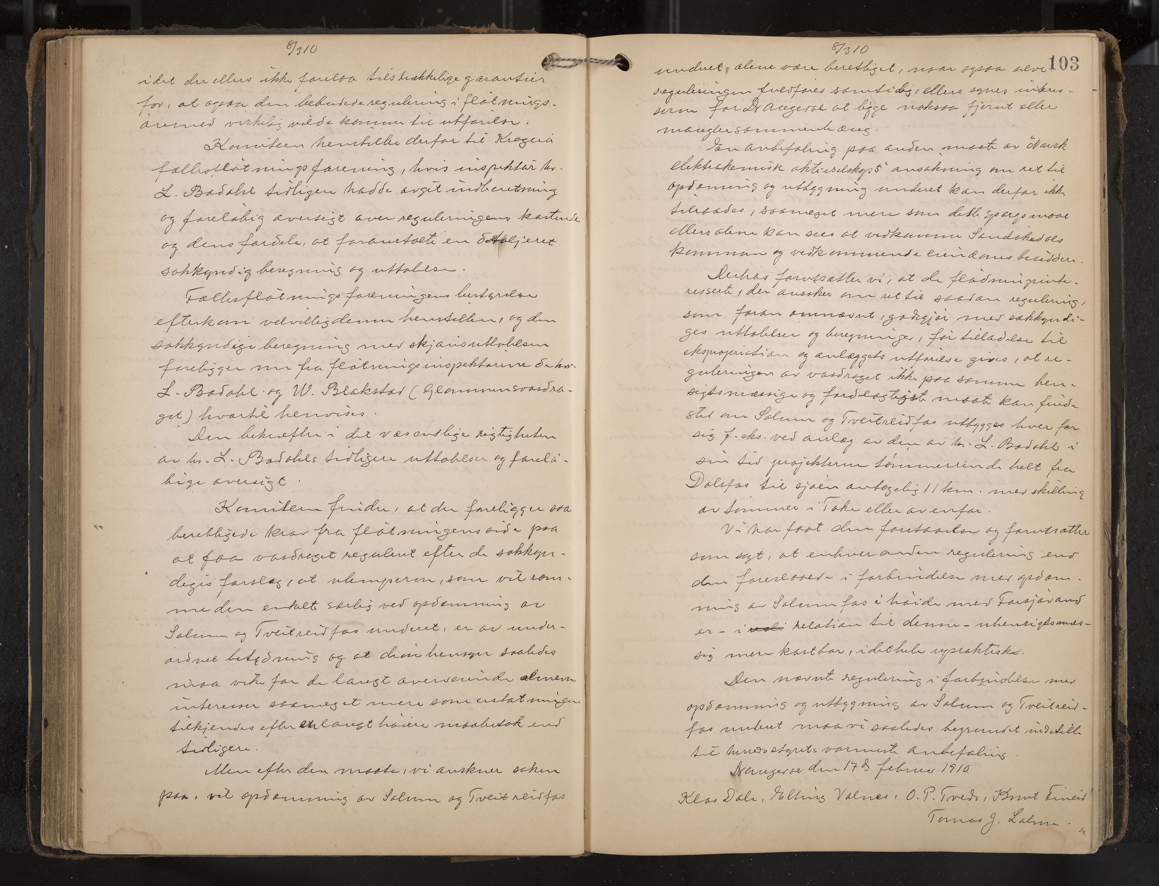 Drangedal formannskap og sentraladministrasjon, IKAK/0817021/A/L0004: Møtebok, 1907-1914, p. 103