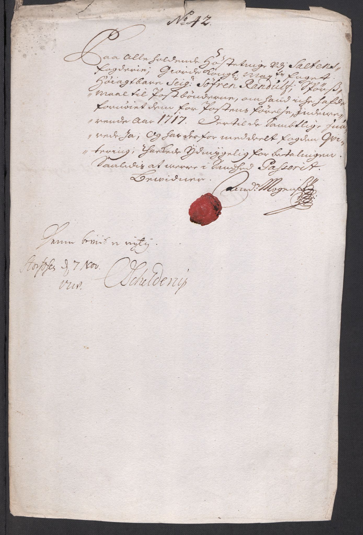 Rentekammeret inntil 1814, Reviderte regnskaper, Fogderegnskap, AV/RA-EA-4092/R66/L4587: Fogderegnskap Salten, 1717, p. 356