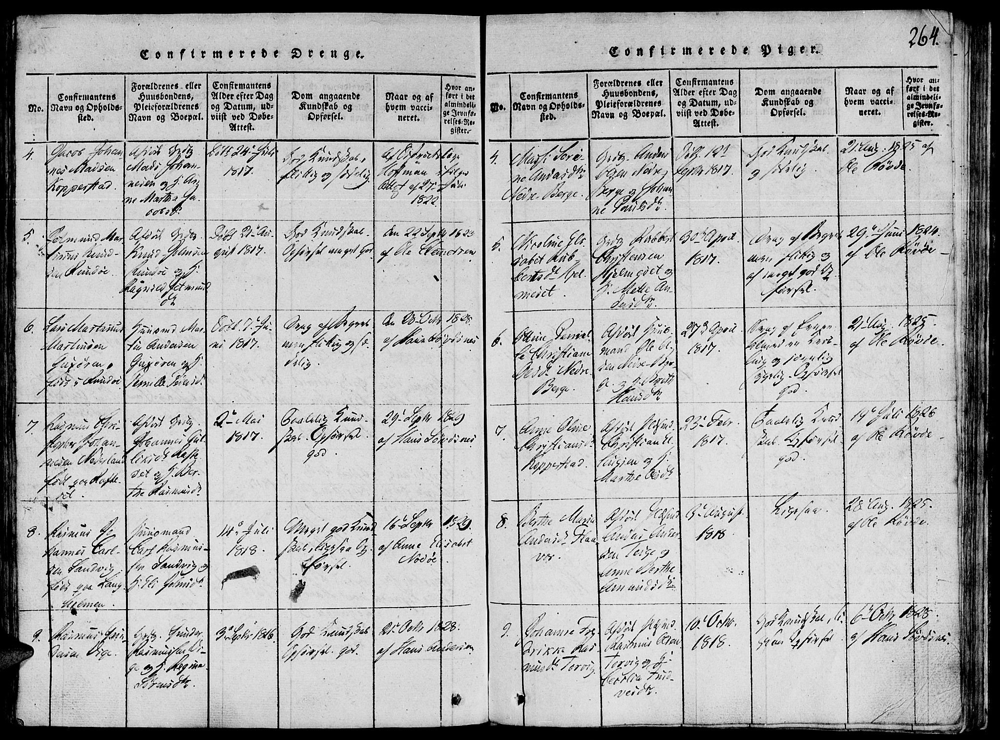 Ministerialprotokoller, klokkerbøker og fødselsregistre - Møre og Romsdal, AV/SAT-A-1454/507/L0069: Parish register (official) no. 507A04, 1816-1841, p. 264