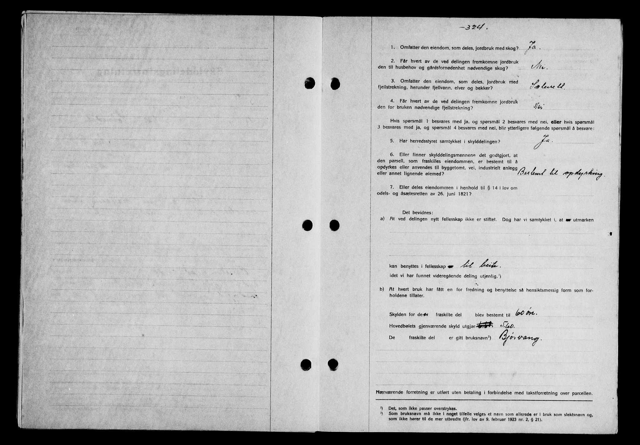 Gauldal sorenskriveri, SAT/A-0014/1/2/2C/L0048: Mortgage book no. 51-52, 1937-1938, p. 324, Diary no: : 246/1938