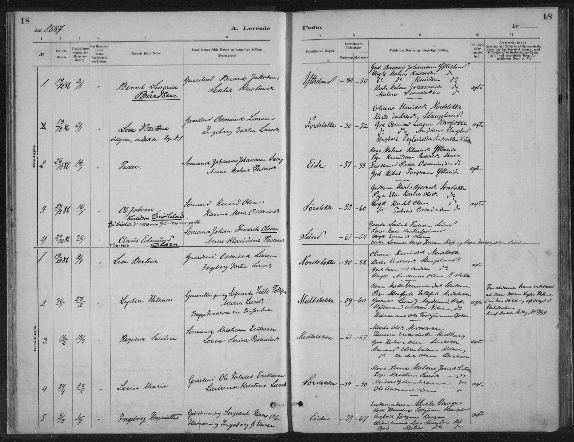 Kopervik sokneprestkontor, SAST/A-101850/H/Ha/Haa/L0002: Parish register (official) no. A 2, 1880-1912, p. 18