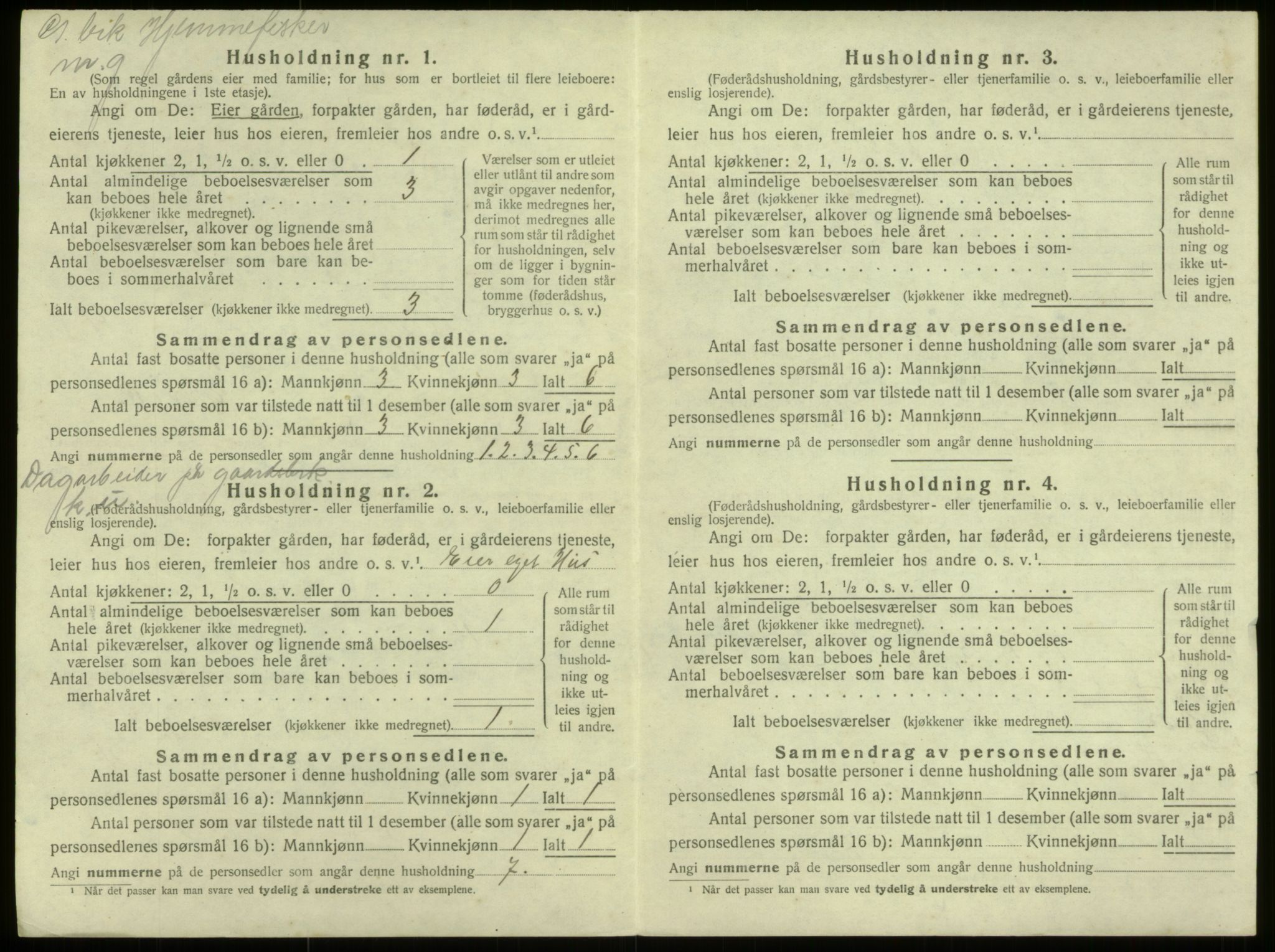 SAB, 1920 census for Selje, 1920, p. 546