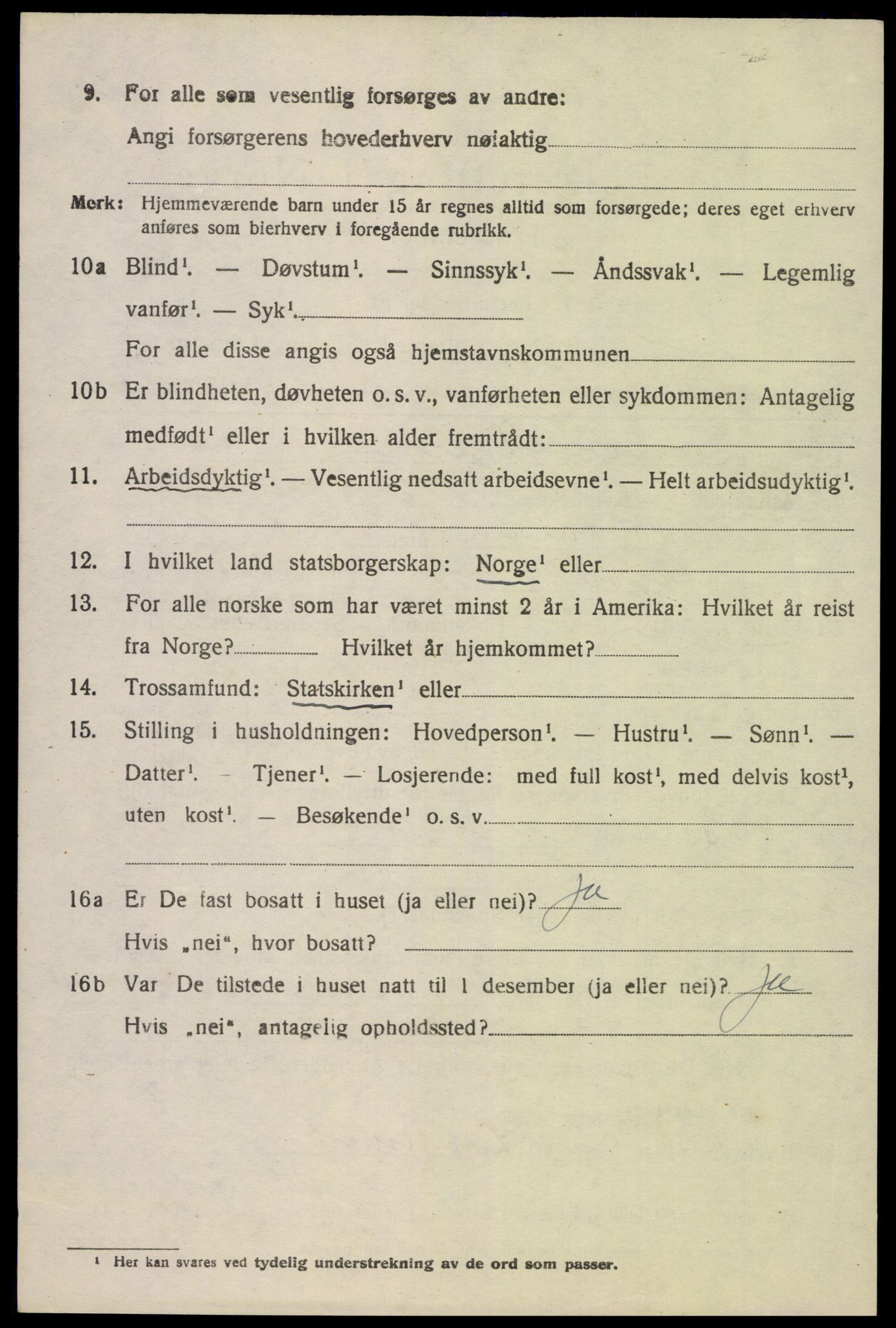 SAK, 1920 census for Dypvåg, 1920, p. 3332